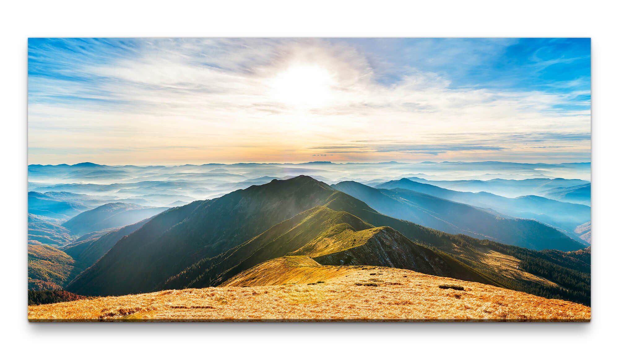 Leinwandbild Bilder XXL Berge in den Wolken 50x100cm Wandbild auf Leinwand
