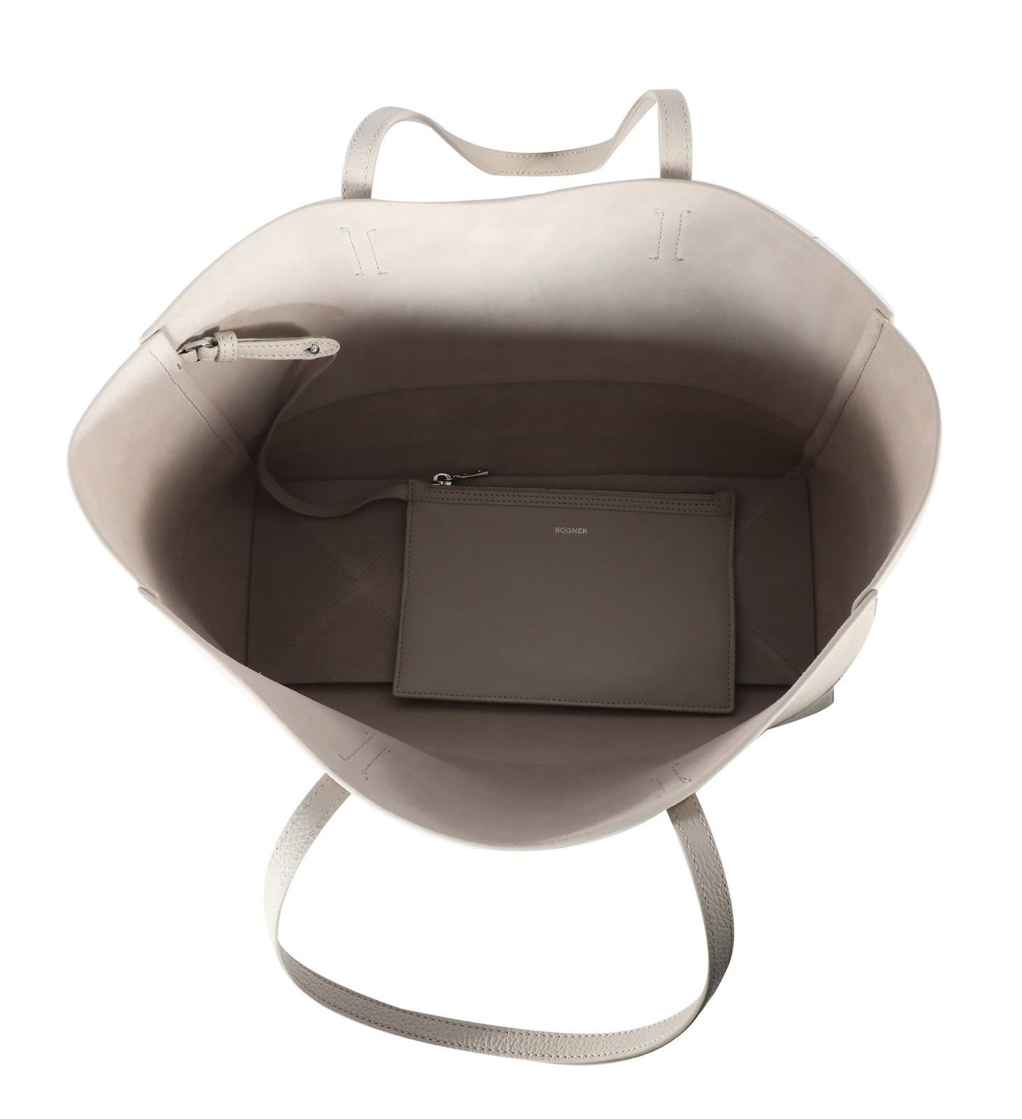 BOGNER Schultertasche Kim Shopper (Set, 2-tlg), aus echtem Leder