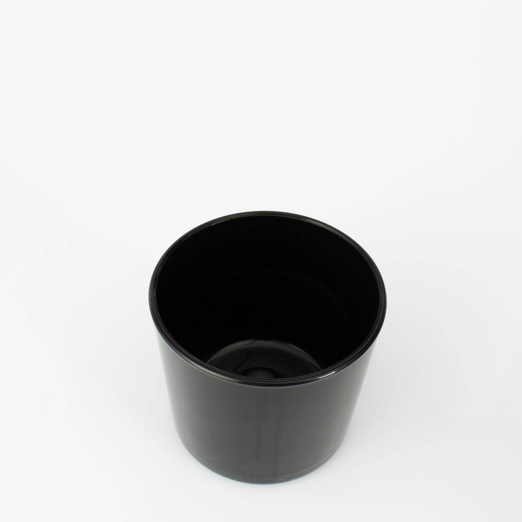 INNA-Glas Blumentopf - Windlicht Alena, schwarz, 12,5cm, Ø 14,5cm - Konisches Glas