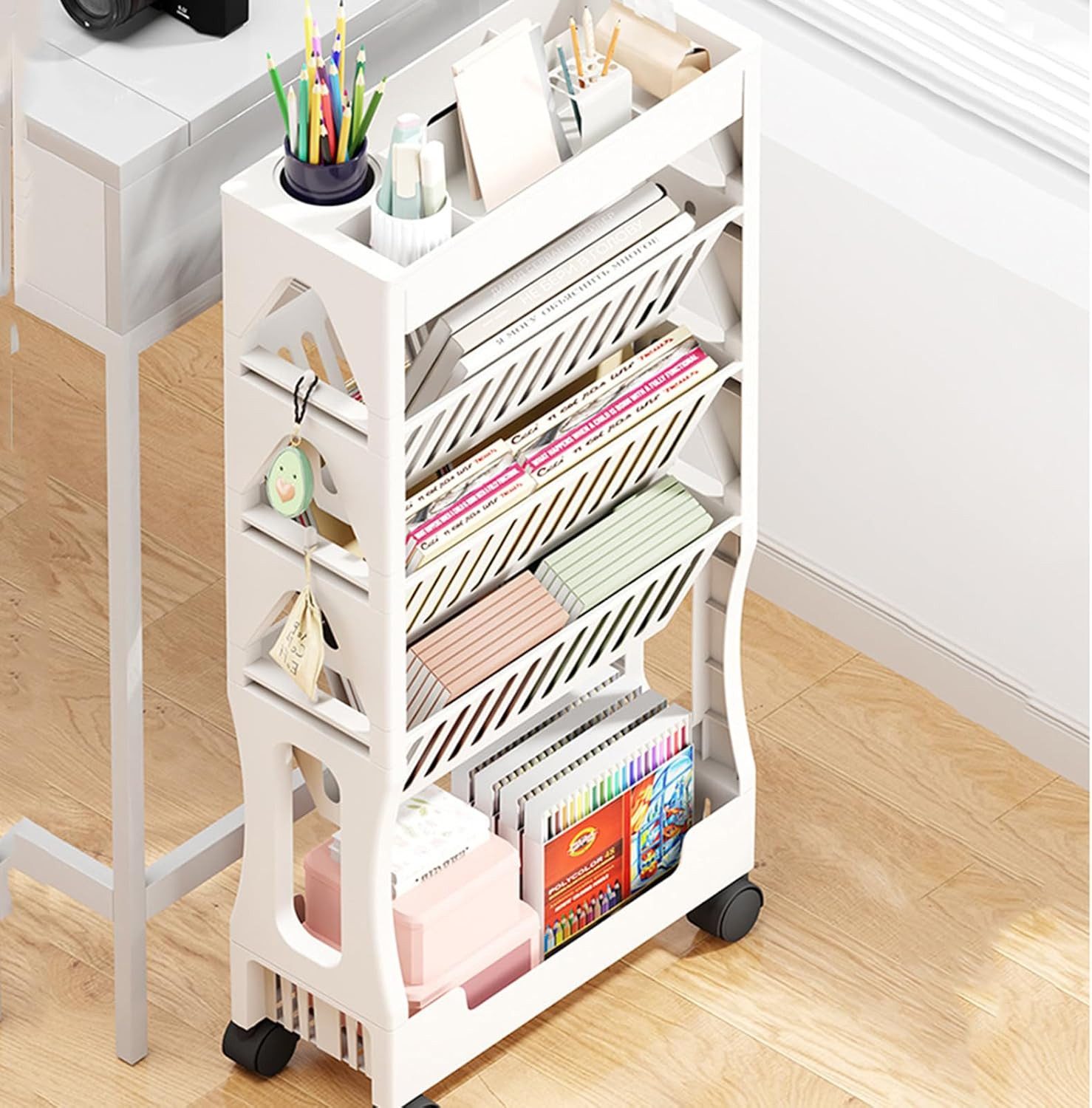 BlingBin Bücherregal Mobiles Bücherregal mit Rad, günstig online kaufen