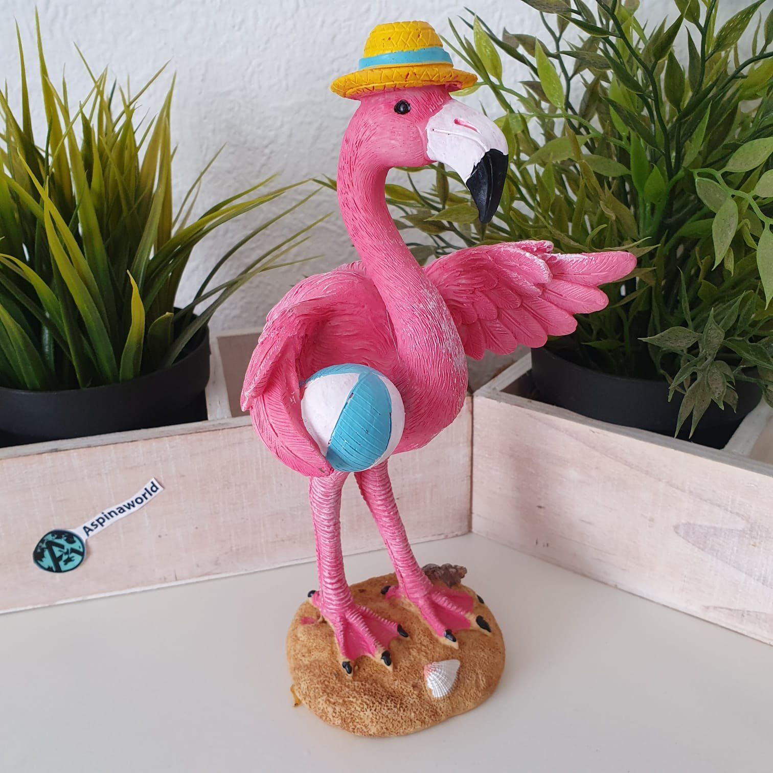 im Set Flamingo cm er Aspinaworld 22 Deko Figur Dekofigur 2 Urlaub