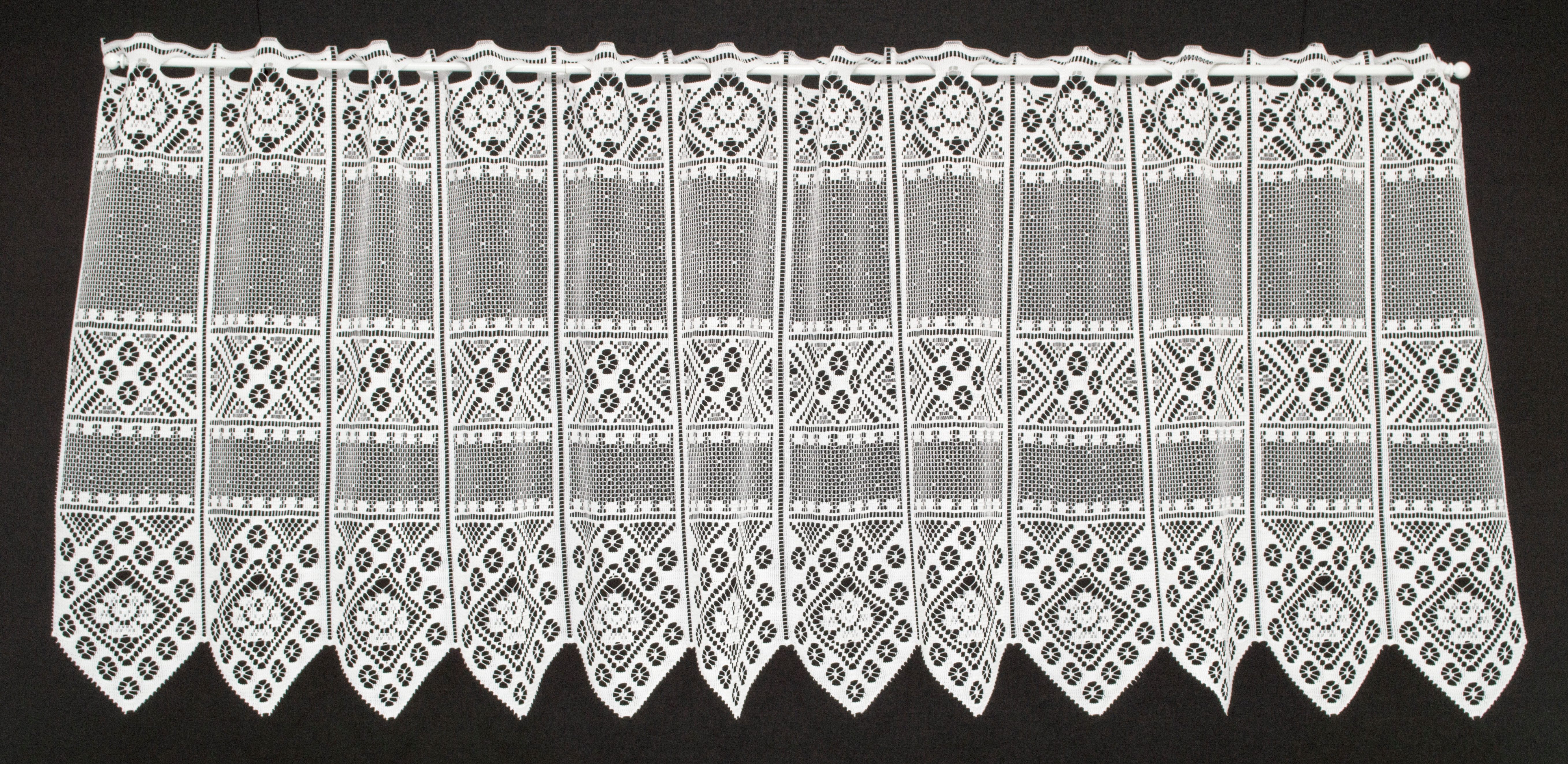 Gardinen Kranzusch Scheibengardine Blume Muster (1 St), Stangendurchzug, transparent, Stablöcher,transparent,verschiedene Höhen, Breiten