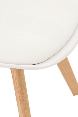 TPFLiving Essgruppe Libon - Sitzgruppe Küche, Esszimmer, Balkon und Terrasse, (Essgruppe - Kleiner Tisch mit 3 Stühlen - Gestell Buchenholz massiv, 4-tlg., Esszimmer Set Holz massiv mit MDF-Tischplatte - Farbe: weiß), Stuhl (BxTxH): 49 x 50 x 83 cm - 1 Tisch (LxBxH): 80 x 80 x 75cm