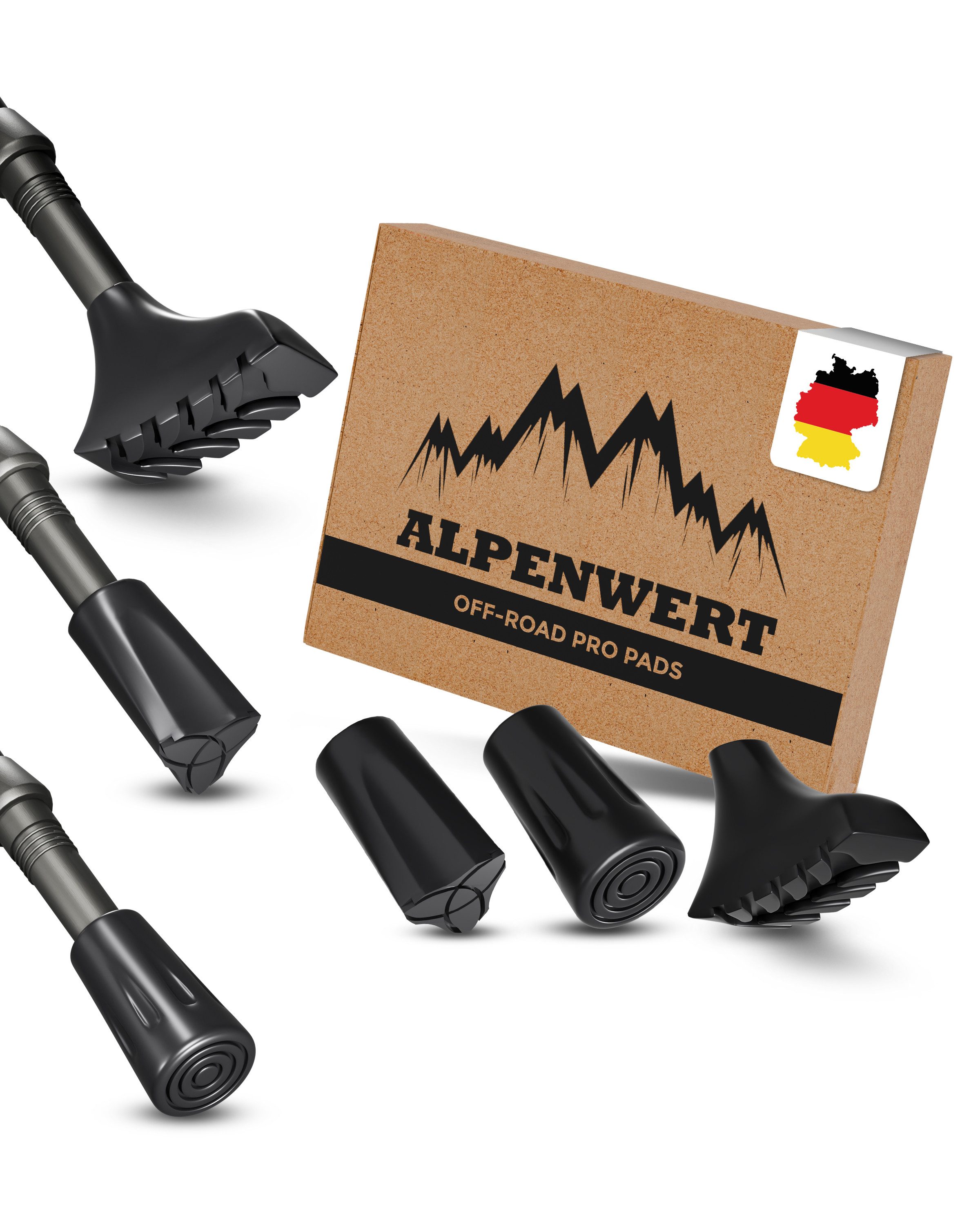 Alpenwert Nordic-Walking-Stöcke Gummipuffer Wanderstöcke Pads Speed Aufsatz Nordic Walking, Wanderstöcke Gummipuffer, Ultraleichte Gummipuffer, Wanderstöcke