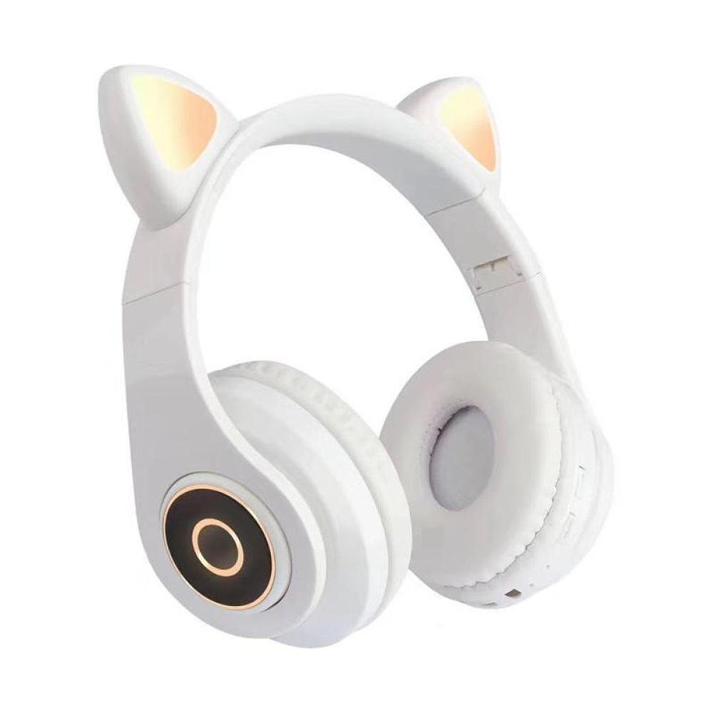 GelldG Kinder Kopfhörer, Mädchen Katzenohr Kopfhörer Over-Ear mit LED-licht On-Ear-Kopfhörer