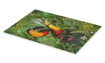 Posterlounge Forex-Bild Andrea Haase, Tucans im Dschungel, Illustration
