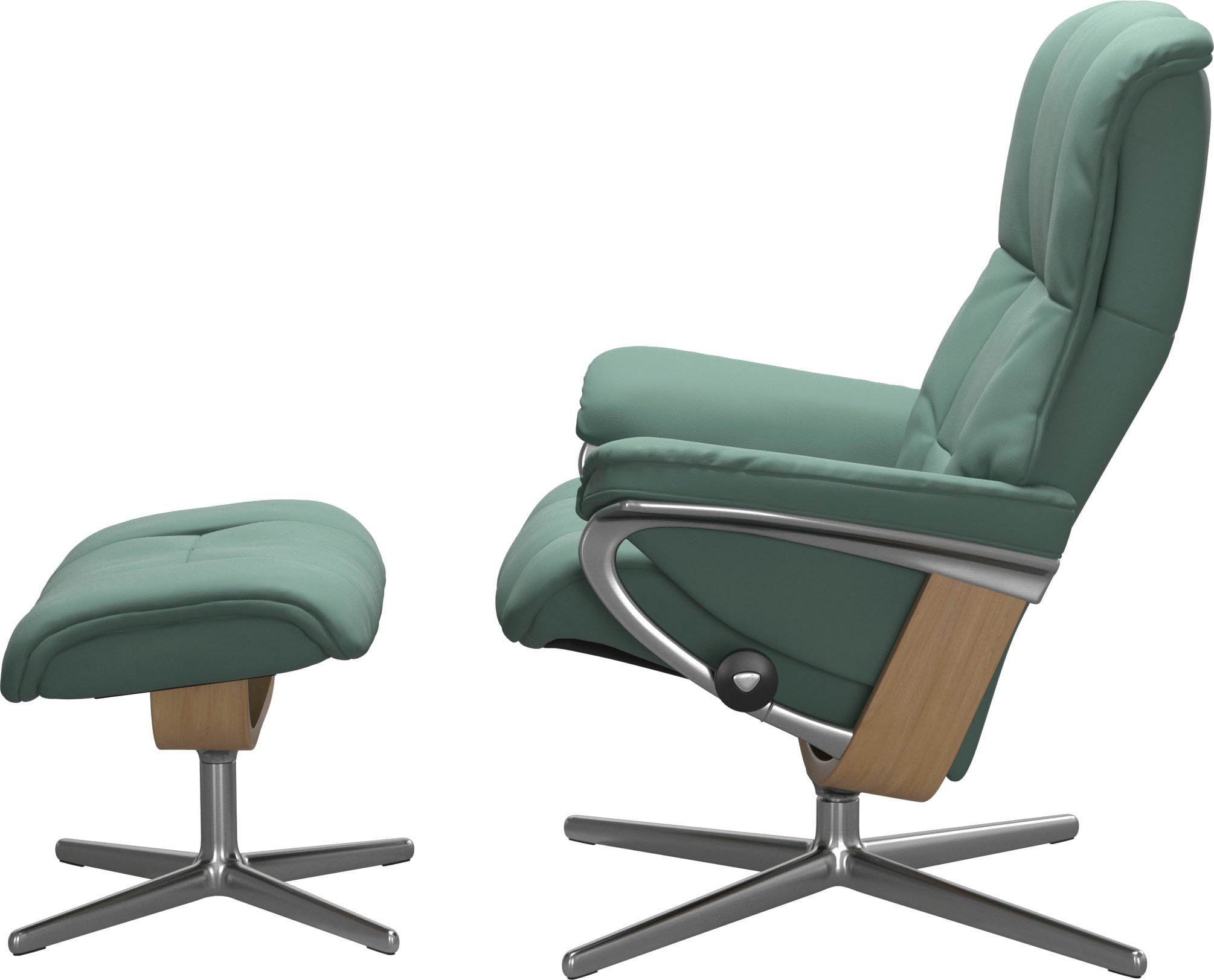 Stressless® Relaxsessel Mayfair M L, S, Hocker), mit mit Relaxsessel Hocker, & Cross (Set, Holzakzent Eiche Base, mit Größe