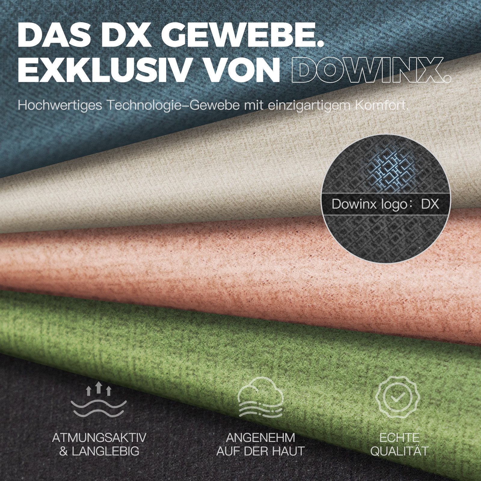 Dowinx Gaming-Stuhl Stoff mit Taschenfederkissen, Gaming Sessel mit Fußstütze, Ergonomischer Bürostuhl – Bild 2 von 5