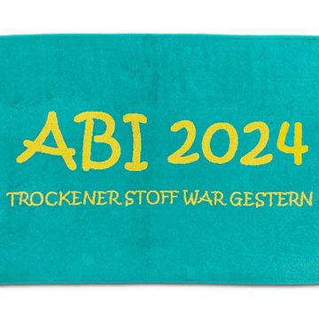 ESPiCO Badetuch Strandlaken ABI 2024 Türkis Lime, Walkfrottier (1-St), Abituch, Abilaken, Strandbadetuch, Geschenk