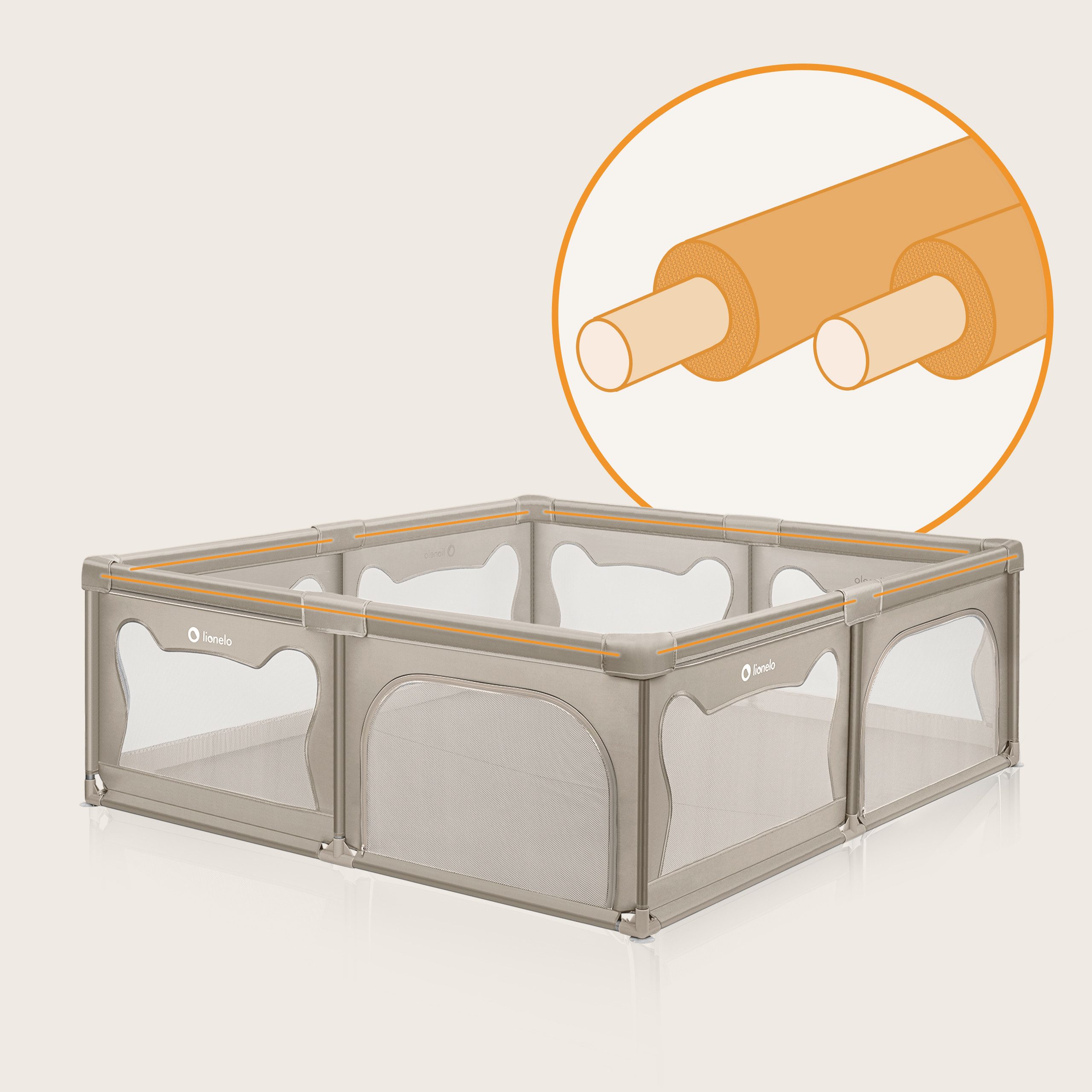lionelo Laufgitter WILLOW XL oder WILLOW (Set), sehr große Spielfläche, 2 abschließbare Seiteneingänge