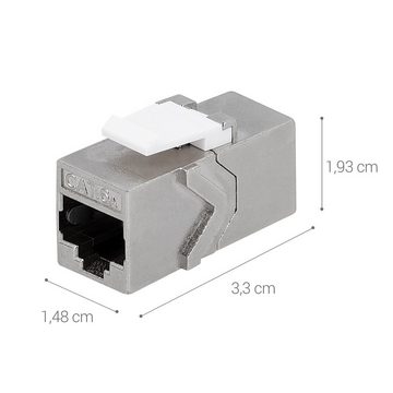 kwmobile Keystone Modul CAT 6A Kabel - 10 Gbit/s - Schnappverschluss - 2x Netzwerk-Adapter, 3,32 cm