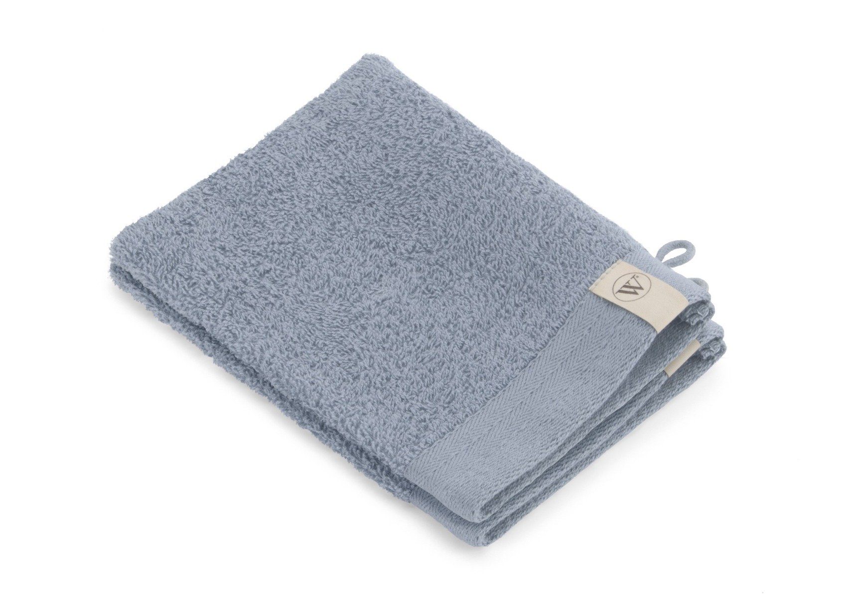 Walra Handtuch Waschhandschuh Soft Cotton Blau - 2x 16x21 cm, Baumwolle (1-St)