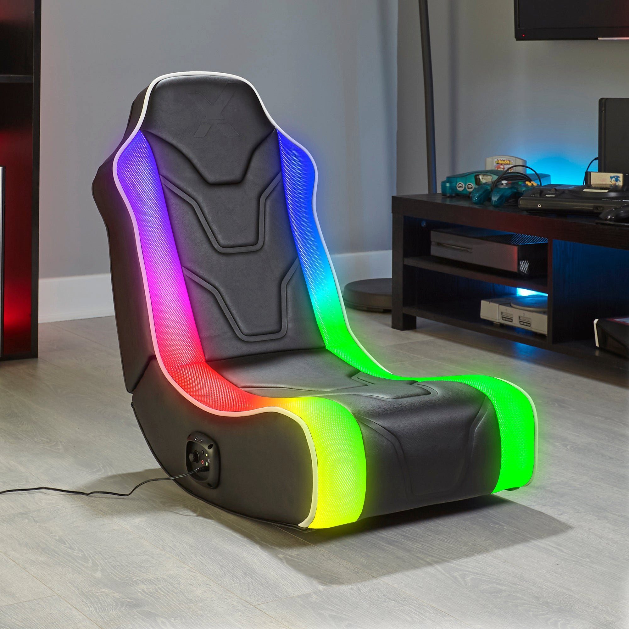 X Rocker Kindersessel Chimera RGB 2.0 Gaming Sessel mit 2.0 Audiosystem & Beleuchtung, für Kinder, für Jugendliche, für Teenager