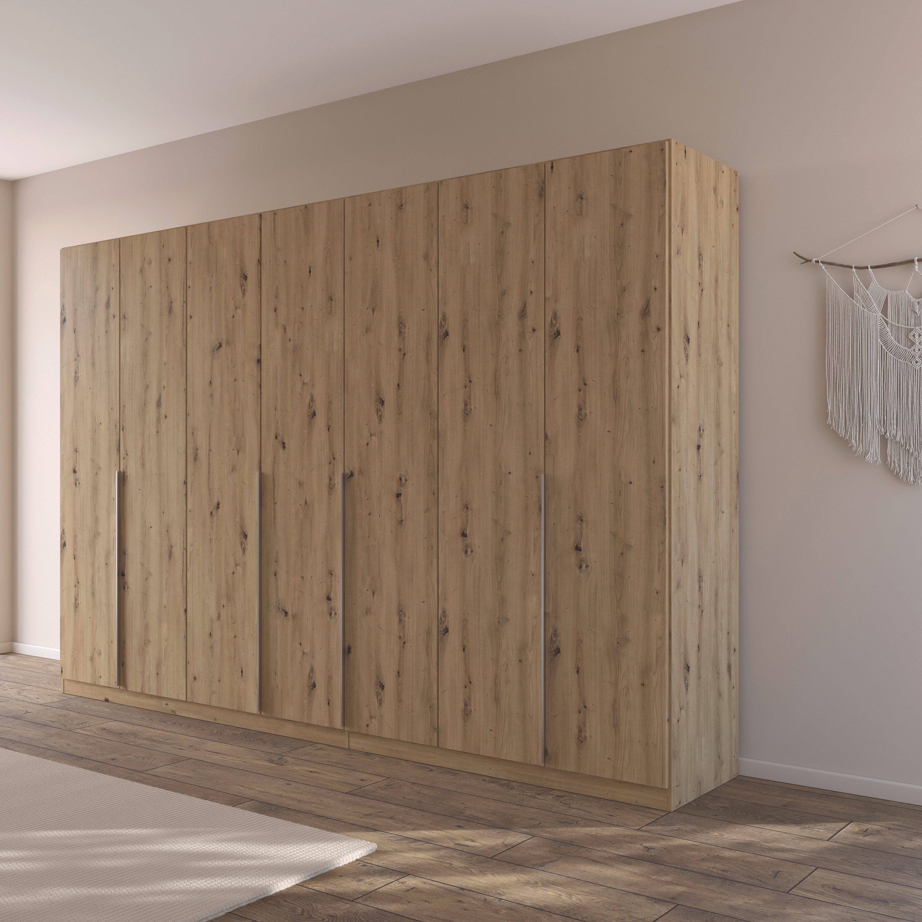 OTTO home Drehtürenschrank Kleiderschrank Schrank Garderobe AGORDO Schlafzimmer (in zwei Griff-Farben, Breiten 91-405 cm, Dekor- oder Hochglanzfront) durchdachte Innenausstattung, in 8 Breiten und 2 Höhen MADE IN GERMANY