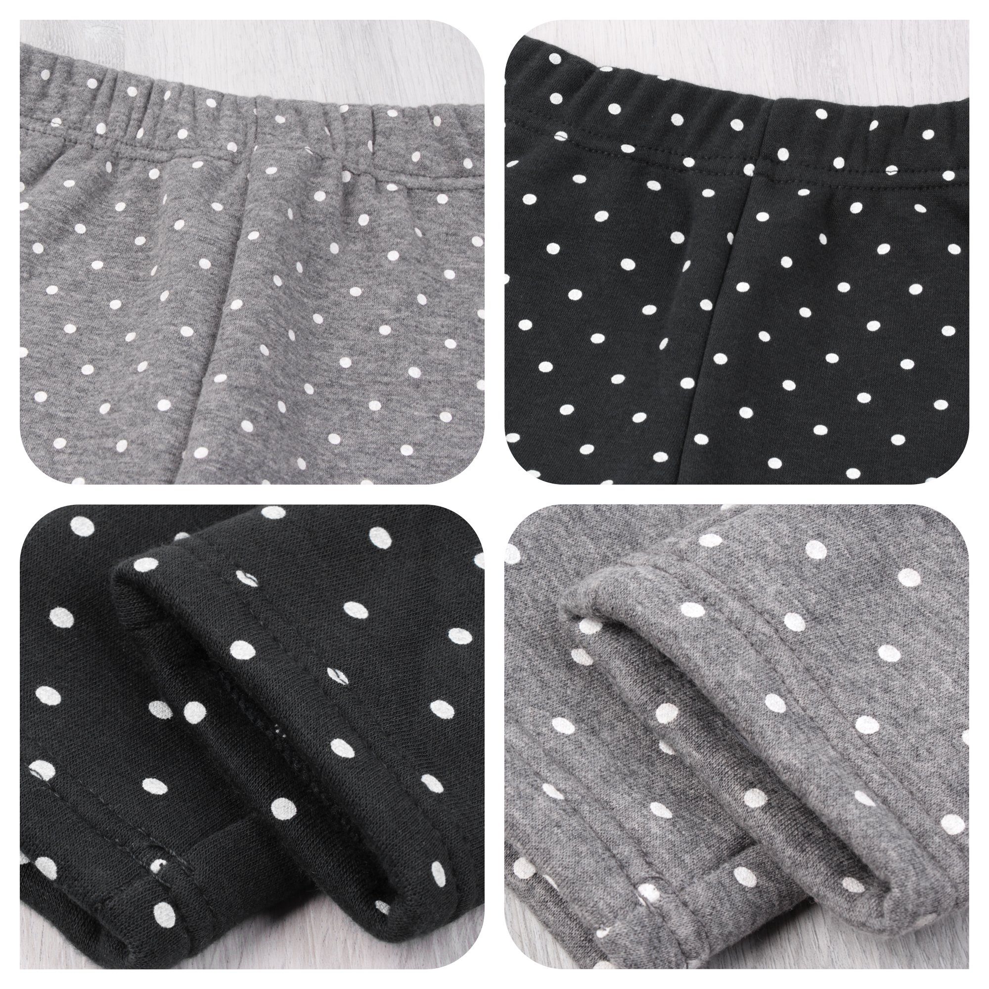 L&K-II Thermoleggings 4603 (1/2/3er-Pack, 2-tlg., 2er-Pack) gefütterte Winter Leggings Mädchen mit Punktmuster – Bild 3 von 5