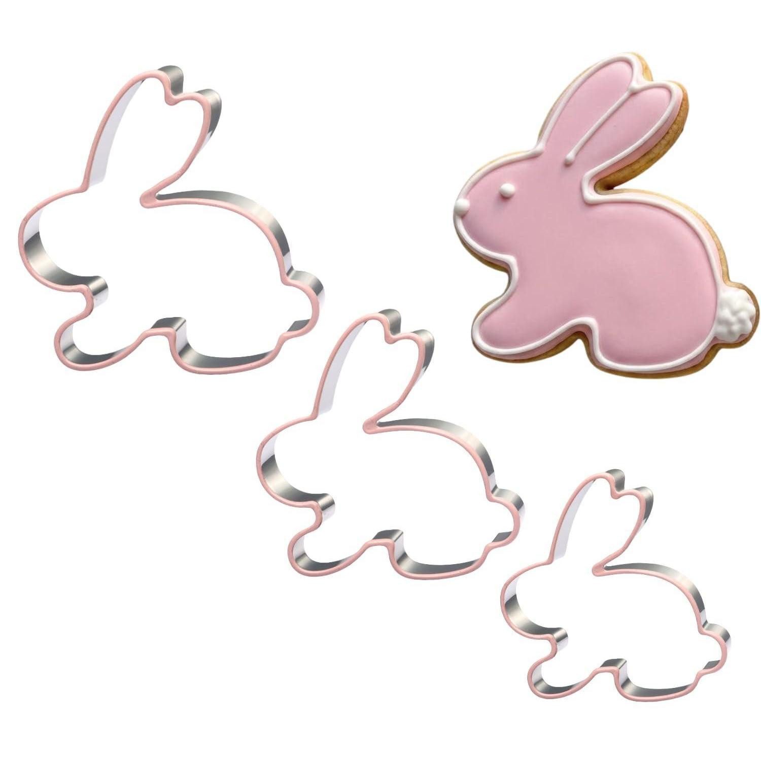 LuxusKollektion Ausstechform Keksausstecher Osterhase 3er Set Edelstahl, Metall, (3-St)