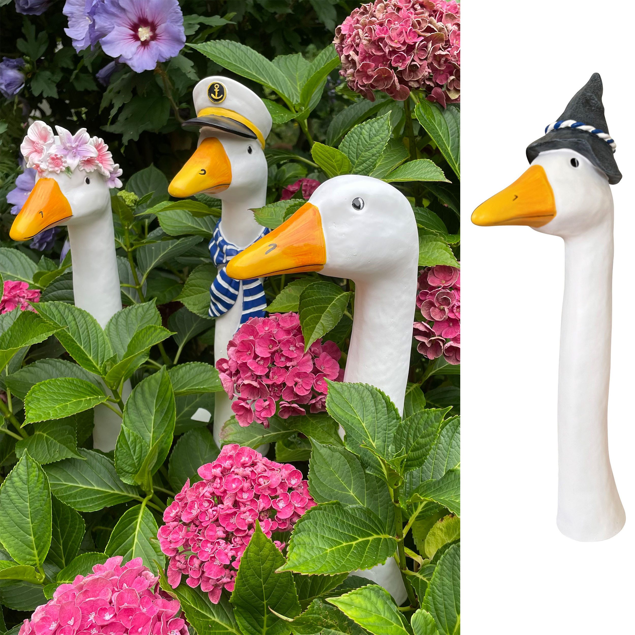 Online-Fuchs Gartenfigur Gänsehals Gartenstecker Gans - günstig online kaufen