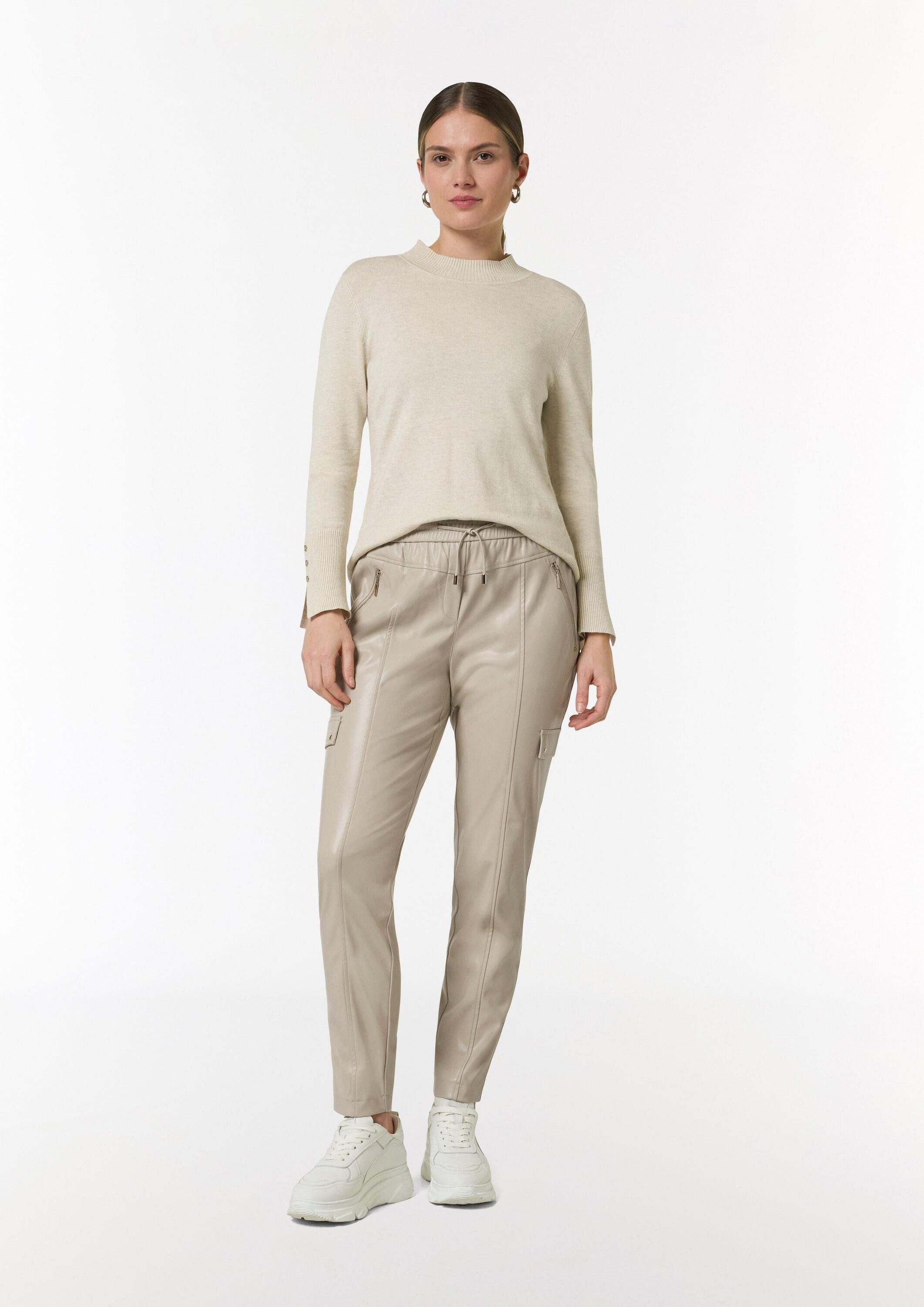 comma 7/8-Hose Hose Schlupfhose in Lederoptik mit Cargotaschen günstig online kaufen