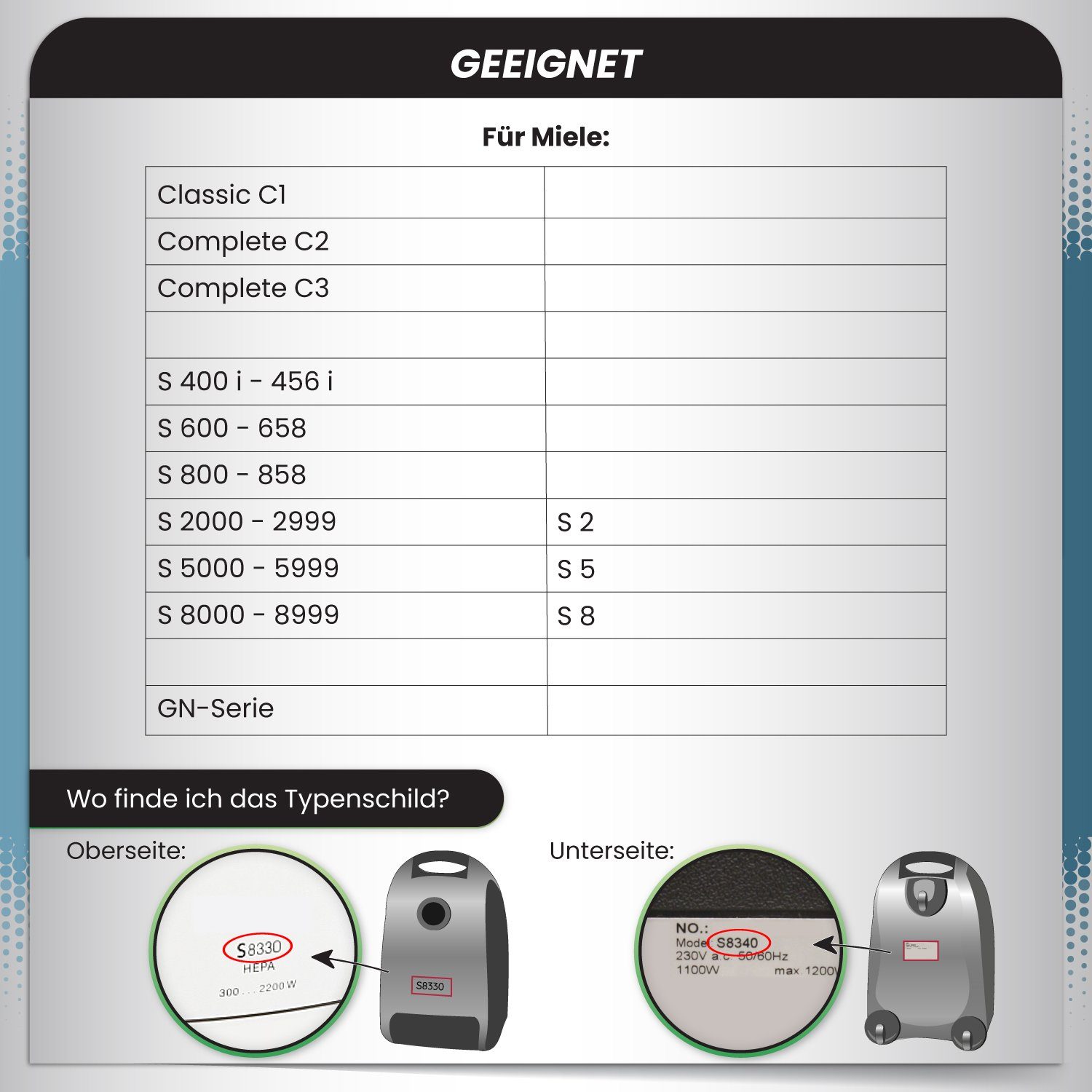 McFilter Staubsaugerbeutel >MAXI BOX< (16+8), passend für Miele Staubsauger GN Serie, S2 S4 S5 S6 S8, Complete C2/C3, Classic C1, wie 10408410, 16 St., inkl. 8 Filter, Top Miele Alternative zu 9917730