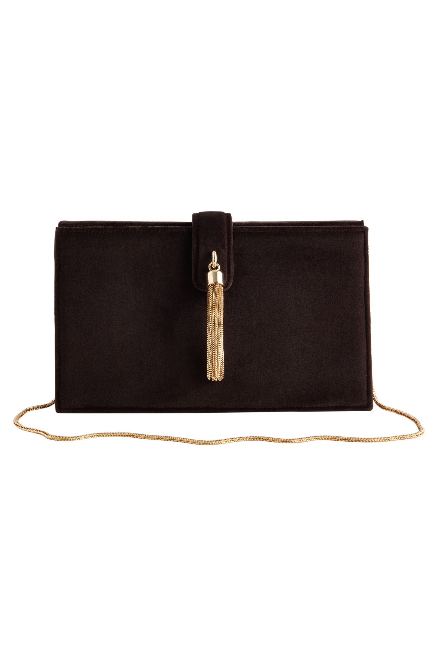 Next Clutch Clutch aus Samt mit Zierquaste (1-tlg)