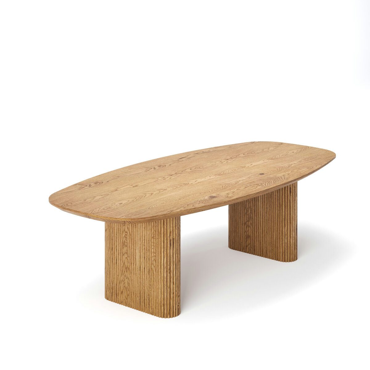 Rellgo Esstisch Eiche oval – Massivholz Danish Design – Handgefertigt & pflegeleicht, Schweizer Kante - 100 % Massivholz - In 10 Farbvarianten