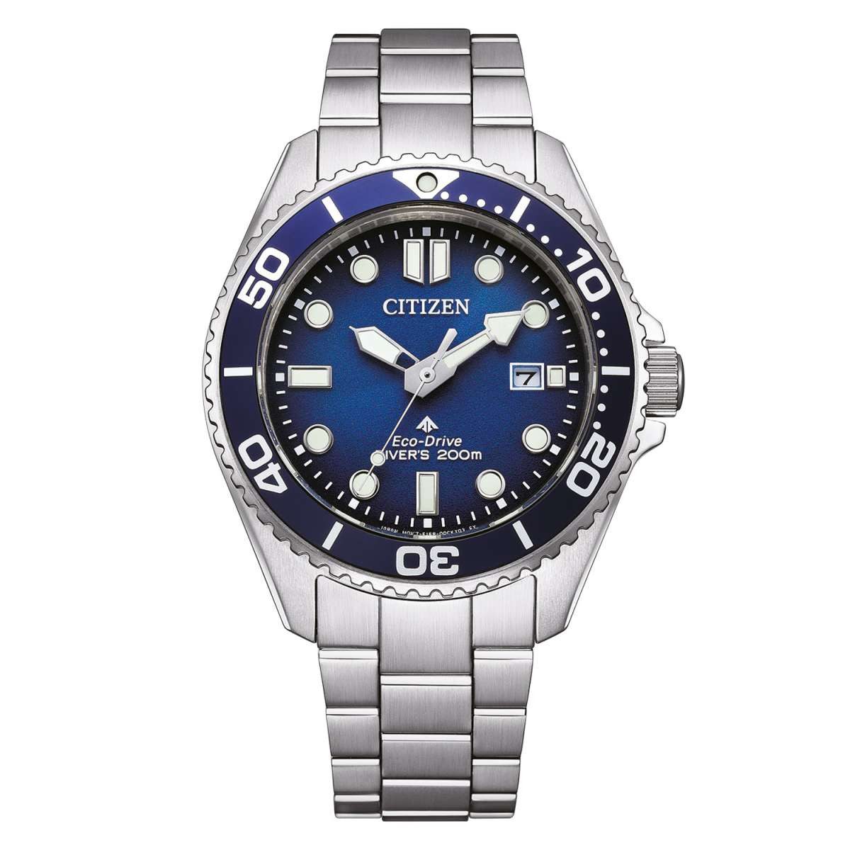 Citizen Solaruhr BN0260-54L, Promaster Eco-Drive Taucheruhr 20 bar Stahl/Blau