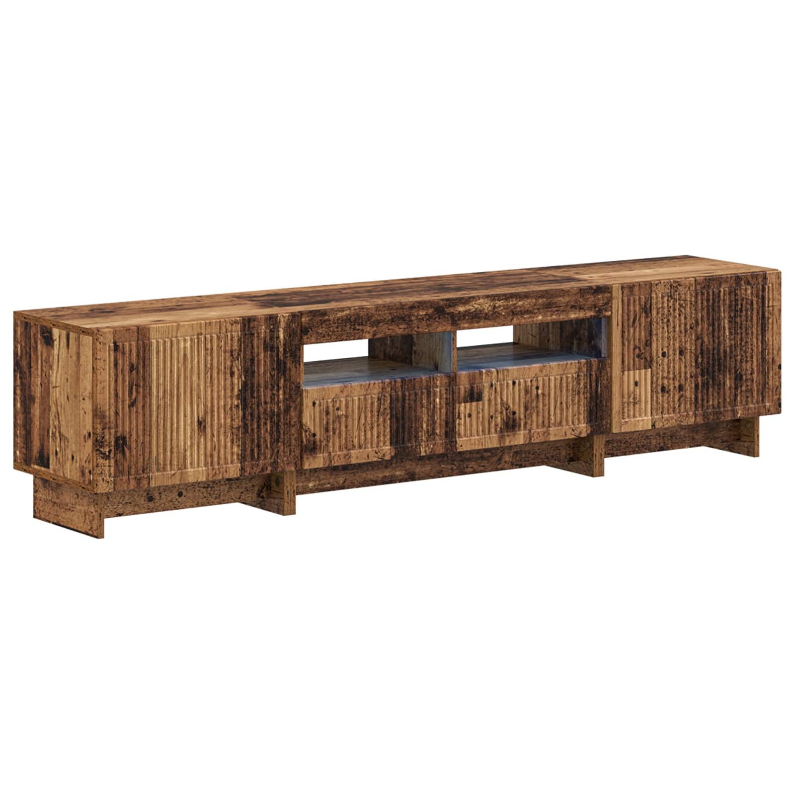 vidaXL TV-Schrank 5-teiliges LED TV Schrank Altholz Holzwerkstoff
