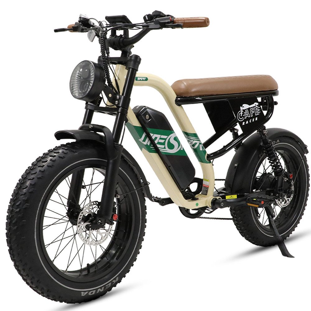 Vankel E-Bike Cityrad Herren Elektrofahrrad 648WH Cityrad 20×4.0 Zoll Damen 13.5AH 65Nm, Kettenschaltung, Heckmotor, 648 Wh, Retro E-Fatbike mit hydraulischen Scheibenbremse