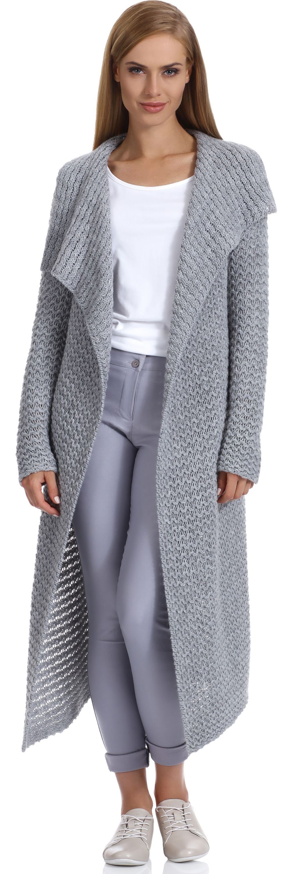 Strickponcho Damen Strickjacke H4Z3L