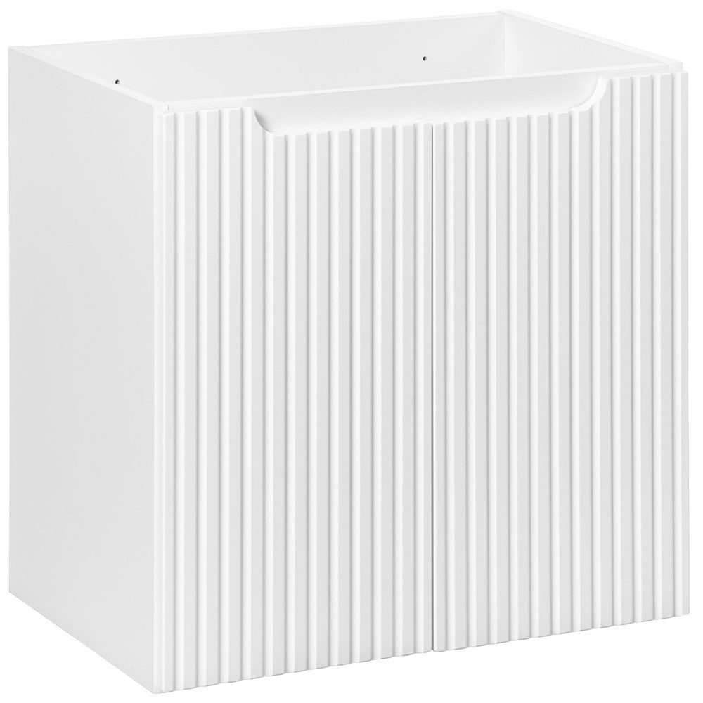 Lomadox Unterschrank NEWPORT-56-WHITE Waschtischunterschrank, weiß mit gerillter Front, ca. 60/57/39cm