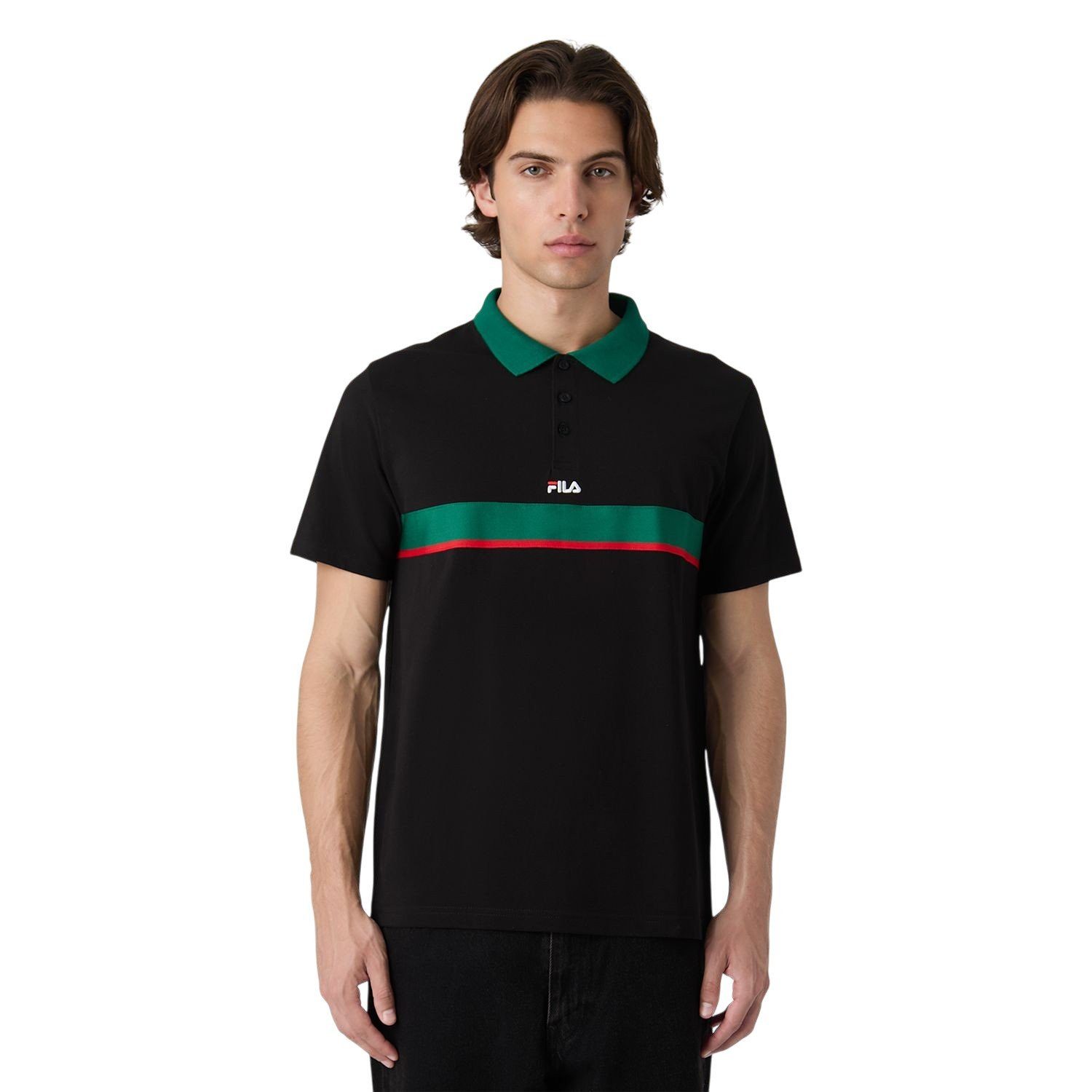 Fila Poloshirt Sagano Pique (100% Baumwolle) schwarz Herren