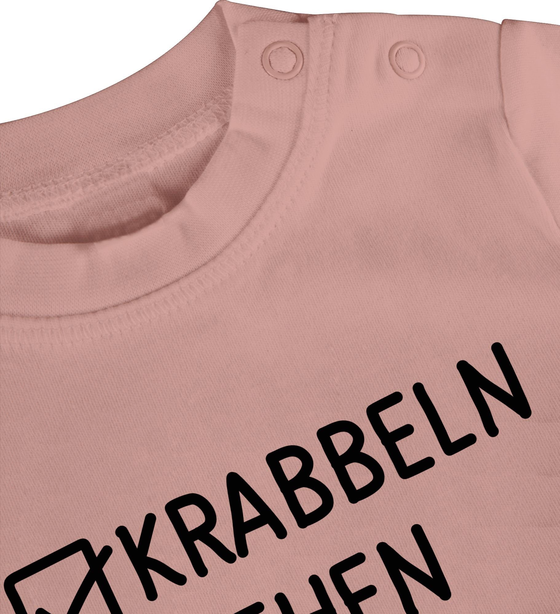 Shirtracer T-Shirt Krabbeln, Gehen, Reiten Pferd 2 Babyrosa