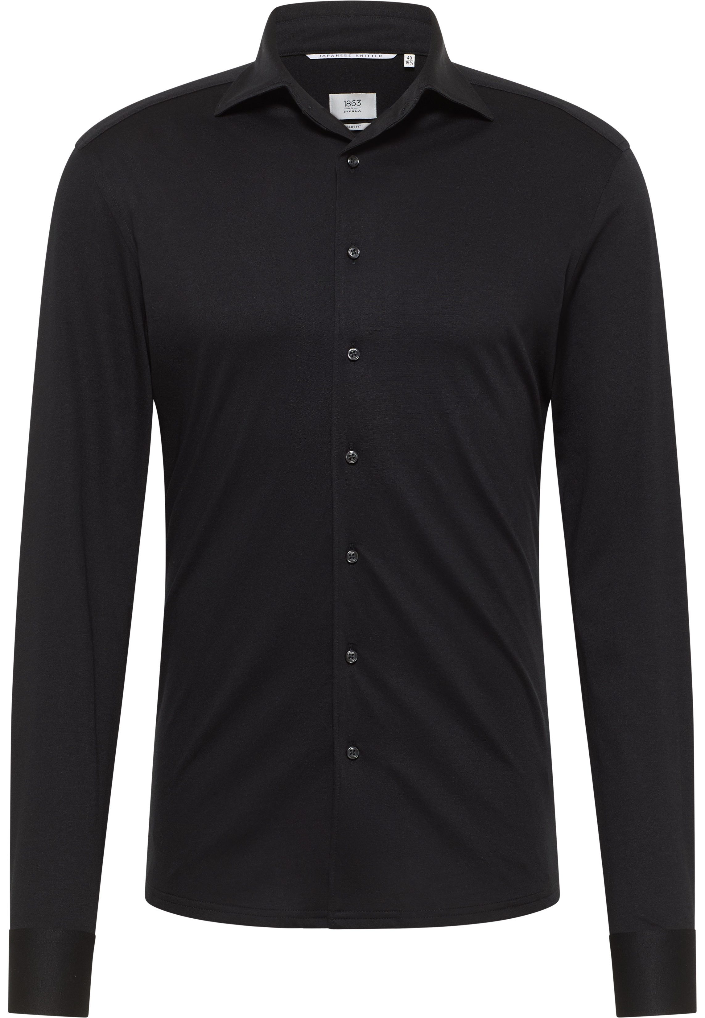 Eterna Businesshemd 1863 by ETERNA COMFORT FIT Langarm Hemd schwarz stretch 2269-39-LSK1