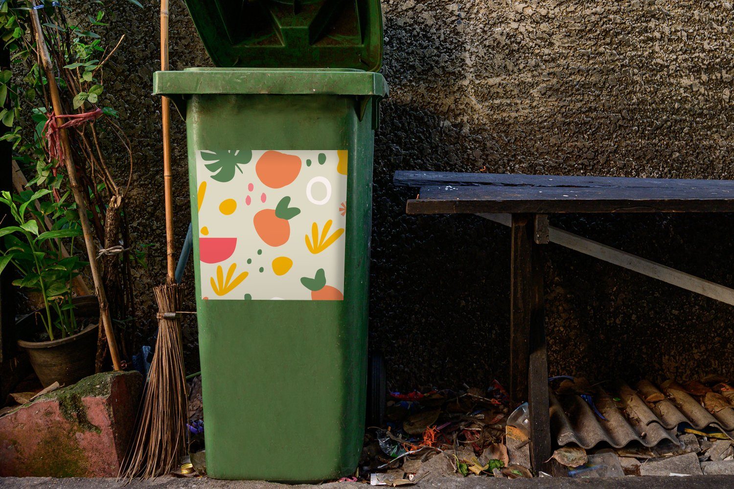 - Mülltonne, Abfalbehälter Wandsticker (1 St), Obst Mülleimer-aufkleber, - MuchoWow Sommer Design Sticker, Container,
