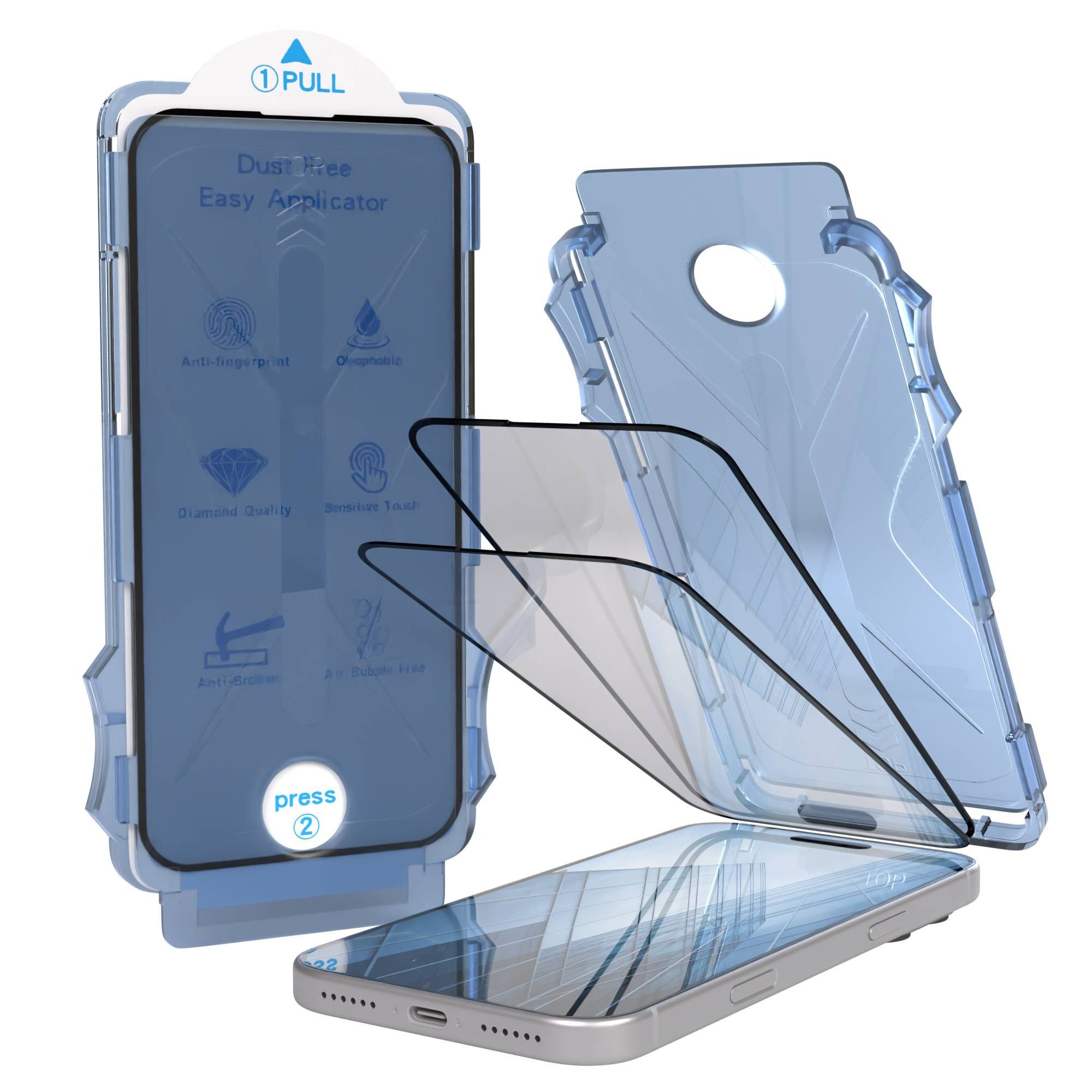 EAZY CASE Displayschutzfolie 2x Displayschutz für iPhone 17 Modelle für Apple iPhone 17 Pro Max, 2er Set, Display Schutzglas iPhone 17 Pro Max, 2er Set Displayfolie Klar 0,7mm