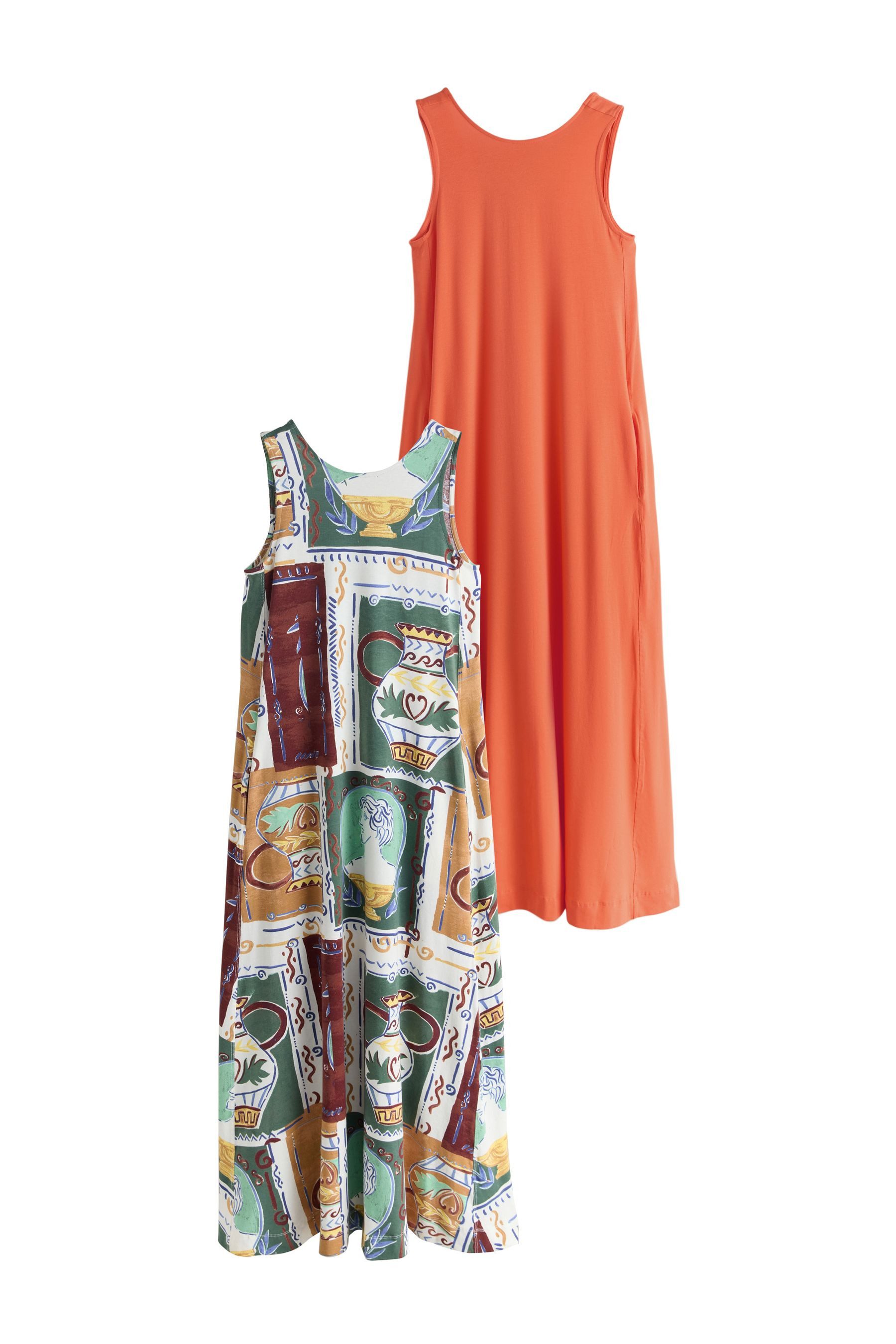 Next Maxikleid Jersey-Maxikleid mit U-Rückenausschnitt (2-tlg)