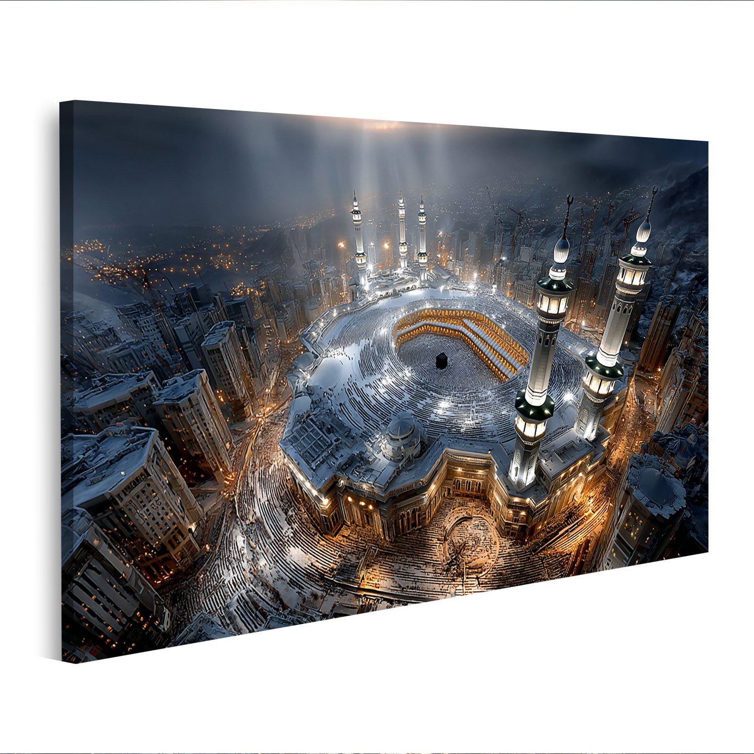 islandburner Leinwandbild Kaaba in Mekka - Atemberaubende Luftaufnahme - Edition K2
