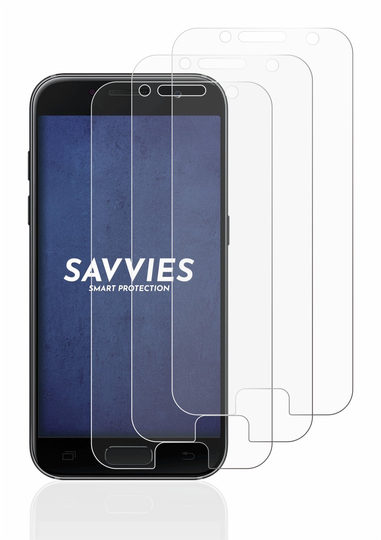 Savvies Schutzfolie für Samsung Galaxy A3 2017, Displayschutzfolie, 6  Stück, Folie klar