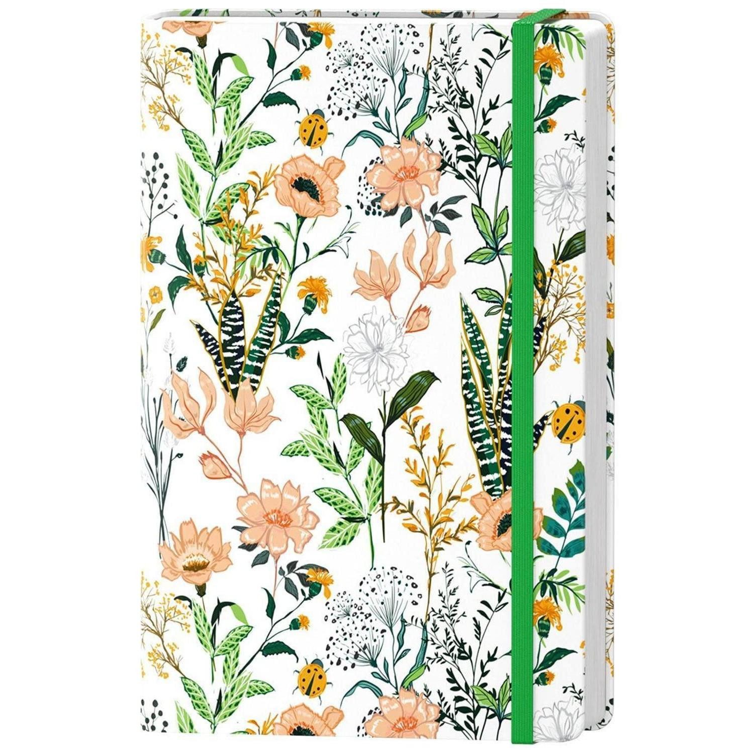 LuxusKollektion Tagebuch Tagebuch Notizbuch A5 Marmor Blumen 160 Seiten