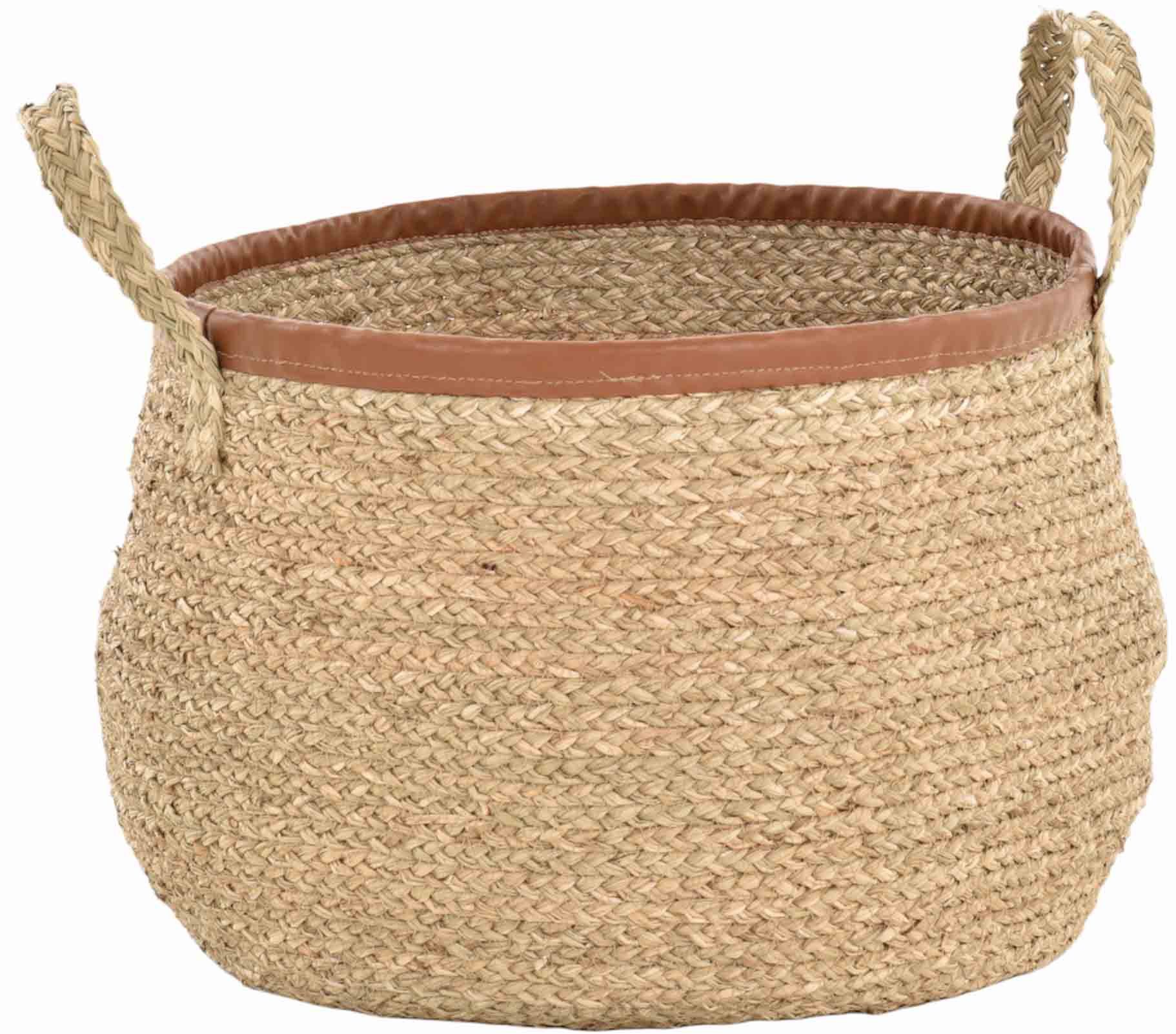 Krines Home Flechtkorb Set/2 Natur Seegras Deko Korb Aufbewahrung (Natur, Set/2 Rund) (2 St., 2x Körbe), Dekokörbe Flechtkorb mit Griffen