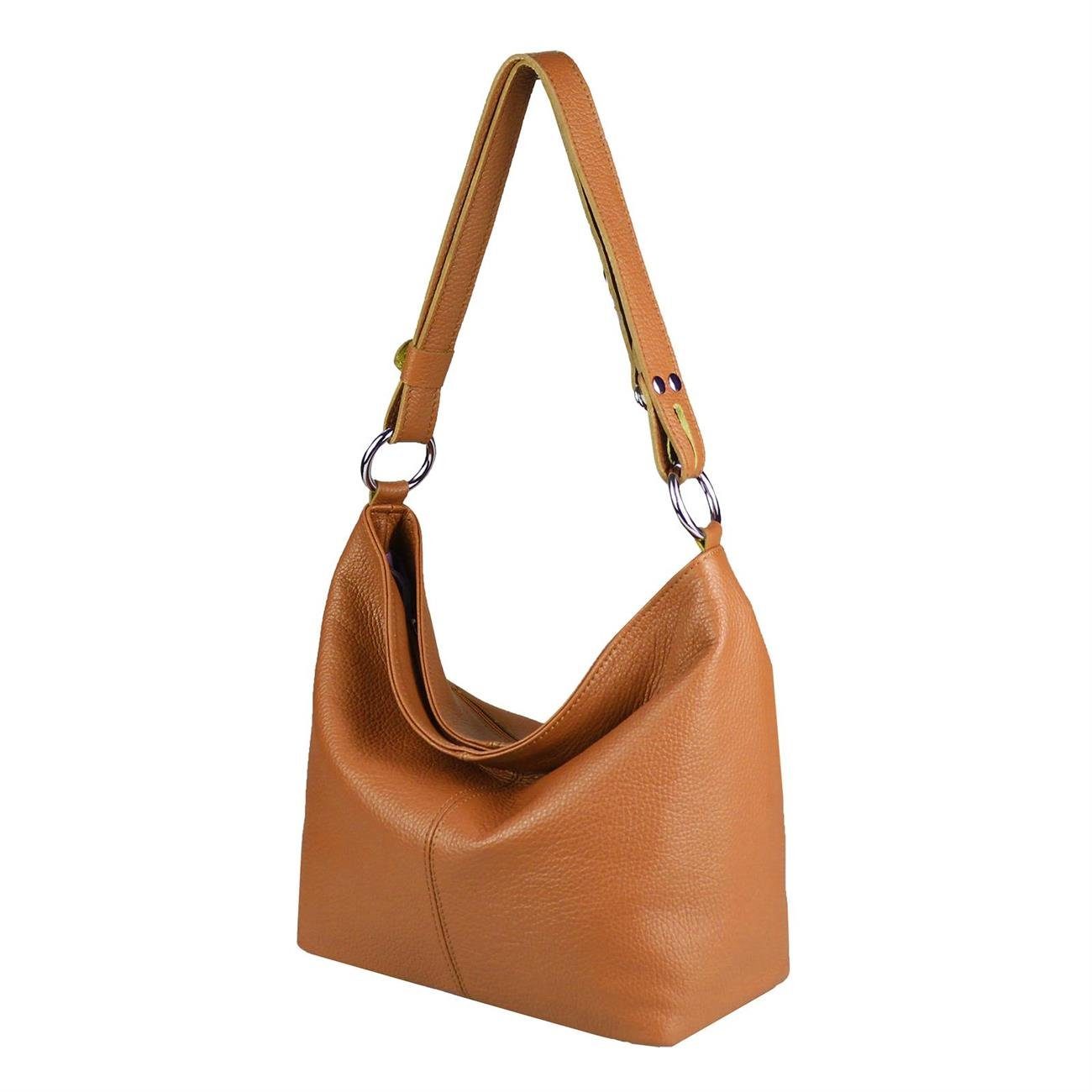 ITALYSHOP24 Shopper Made in Italy Damen Leder Tasche Schultertasche, als Ha günstig online kaufen