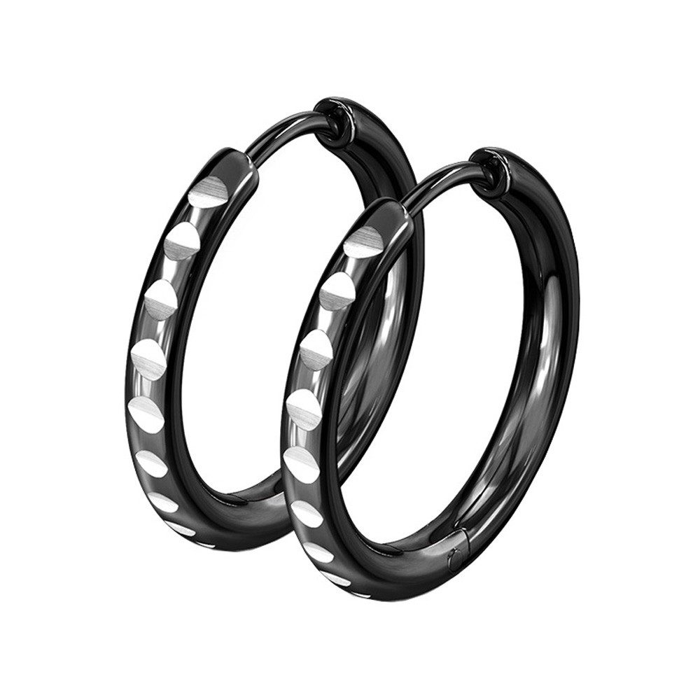 Paar Creolen 1 Paar Ohrringe Creolen rundem Schliff Edelstahl Schwarz 2mm x 10mm