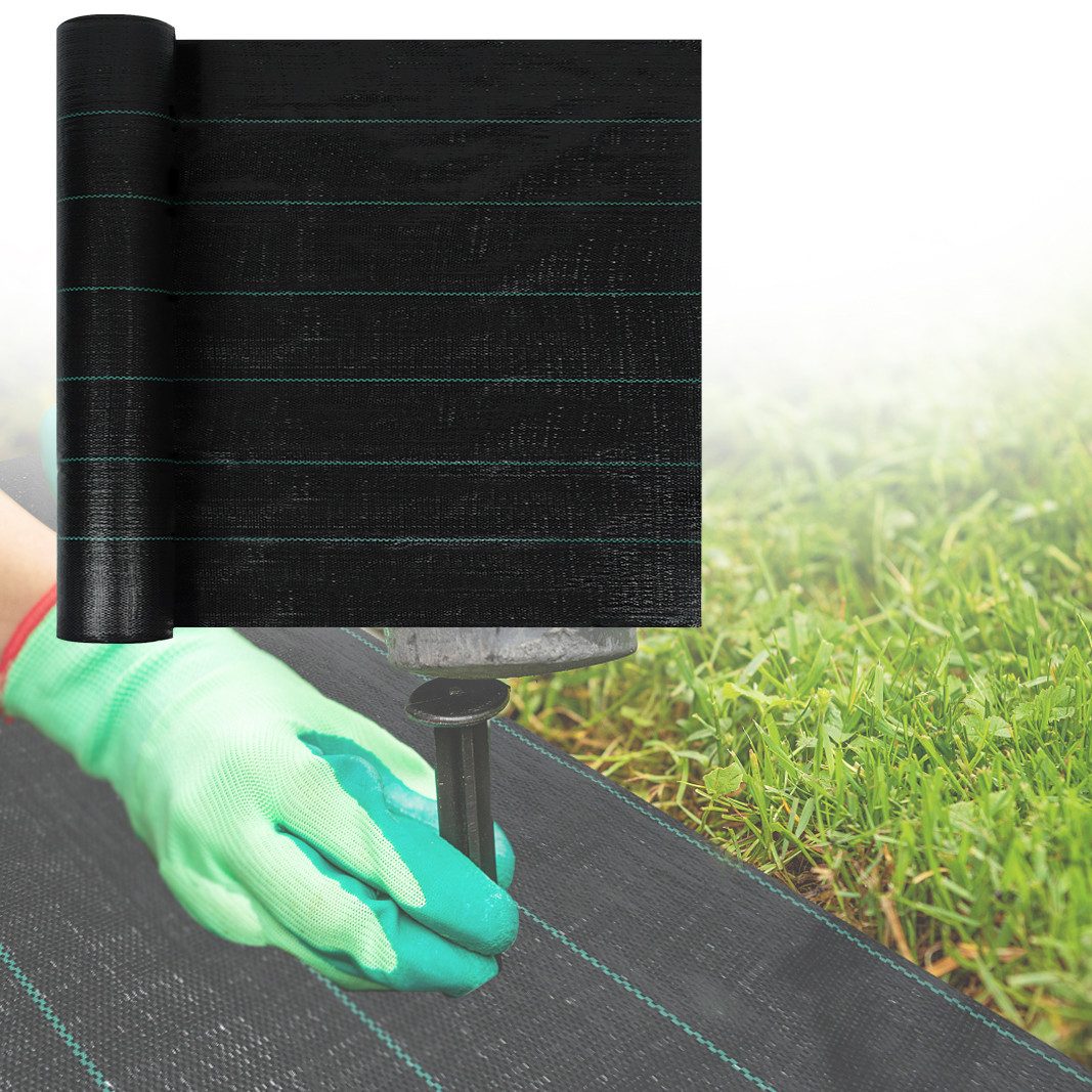 FIVMEN Unkrautvlies Gartenvlies Rolle Unkrautfolie Unkrautflies Reißfestes Gartenflies, für Garten UV-Schutz Wasserdurchlässig, 100g/m²