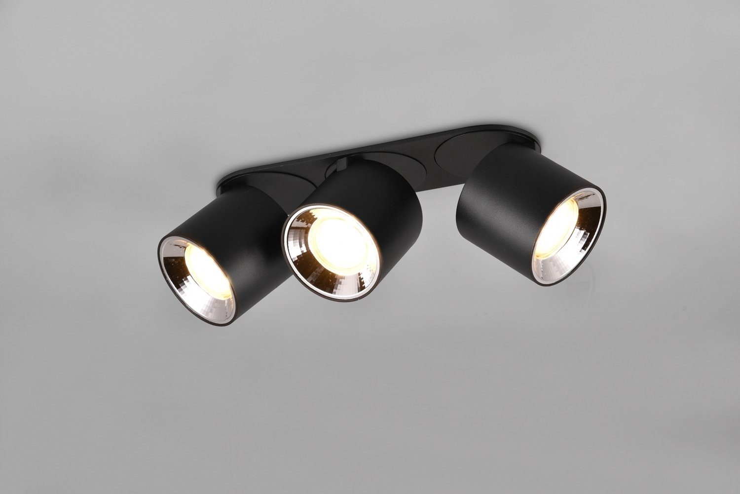 TRIO Leuchten Deckenstrahler GUAYANA, Metall Schwarz Leuchtmittel, 27 matt, cm, Deckenlampe, 3-flammig, ohne Breite