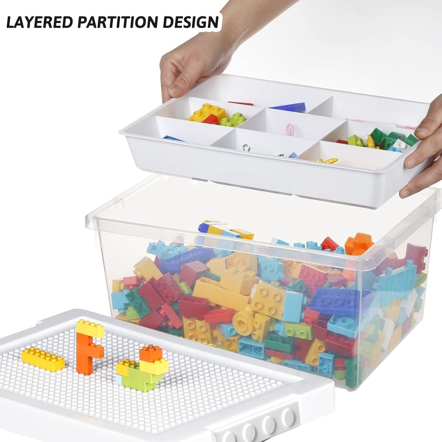Luxury Collection Toy Chest Storage Box Toy Lid Tray PP Children's Room 3pcs White