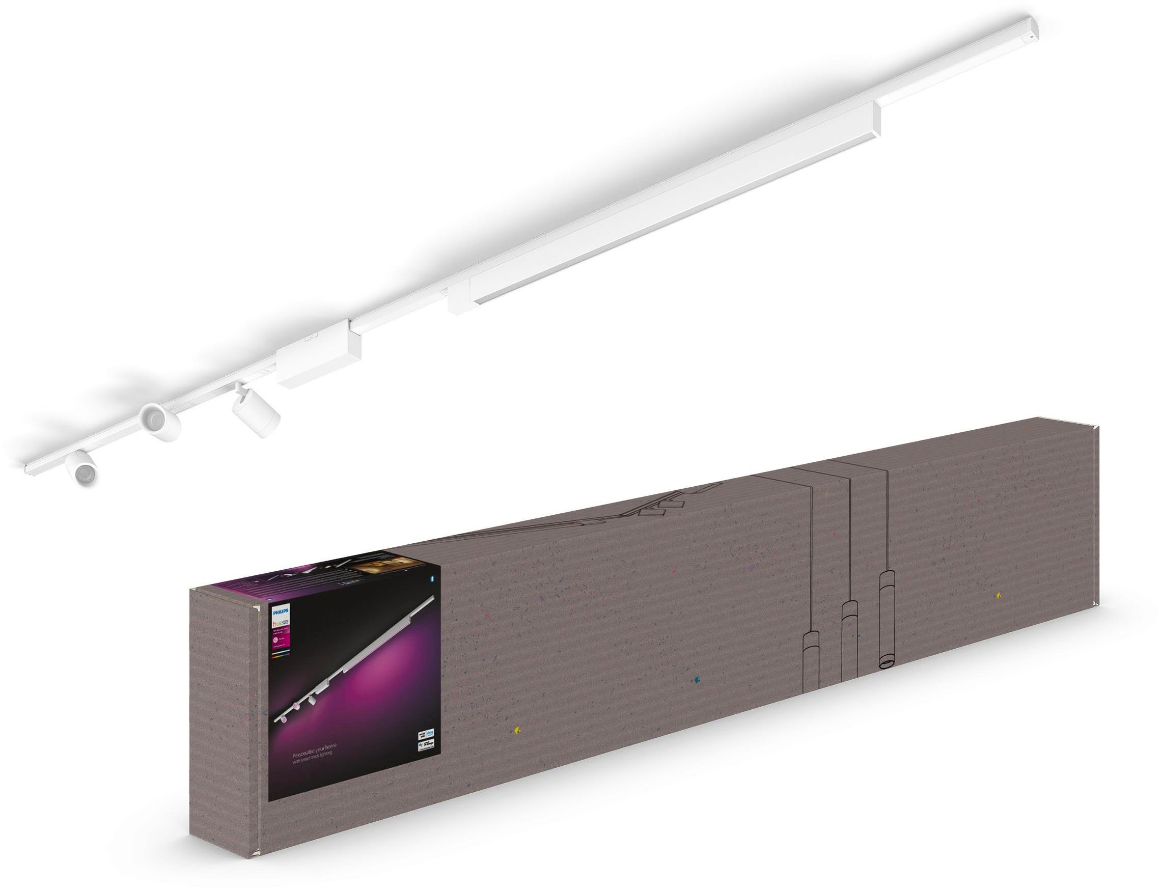 Philips Hue Schienensystem-Sets Perifo Schienensystem Basis-Set 3 Spots + Lightbar, Dimmfunktion, LED fest integriert, Farbwechsler, 510 lm, 2000-6500 K, Leuchtdauer 25.000 Stunden, Made in Europe