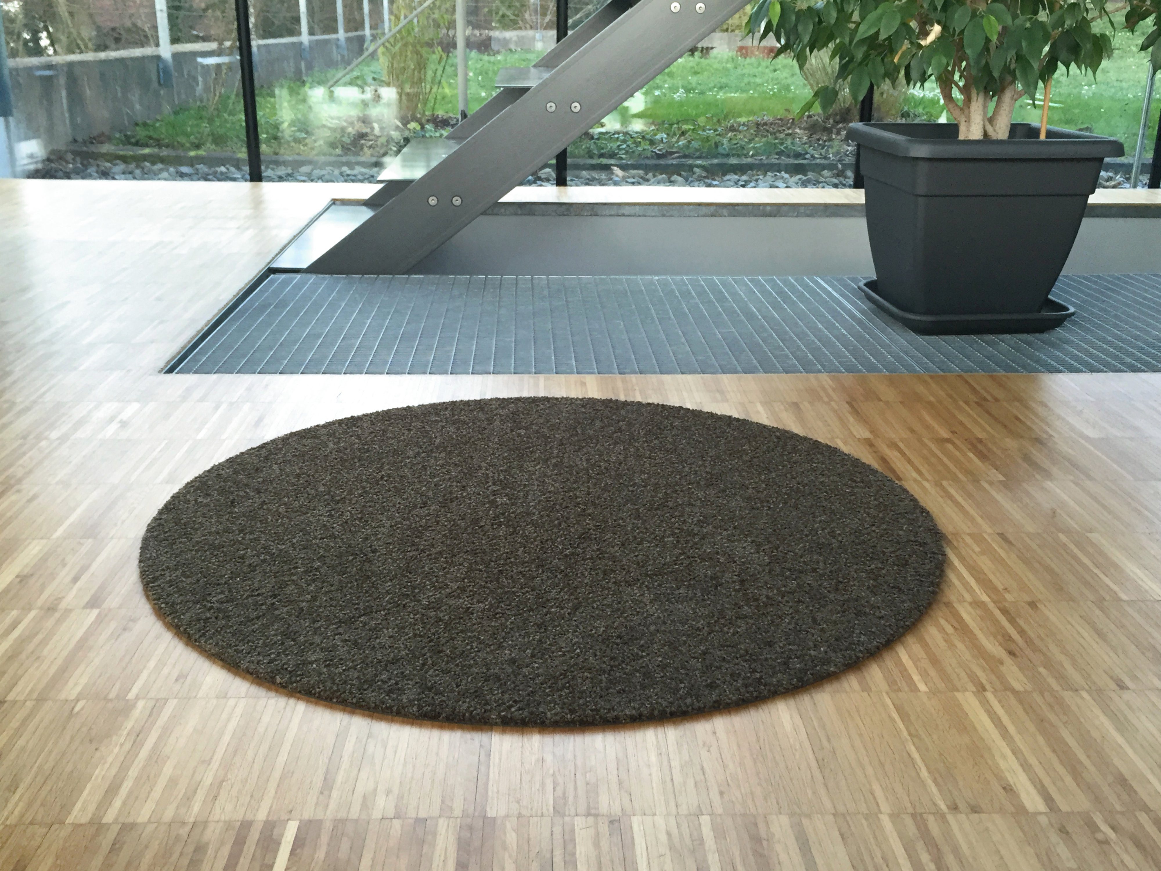 Keilbach Designprodukte Fußmatte point-grande Durchmesser 115cm, rund, Höhe: 9 mm, rutschfest, 30°C waschbar