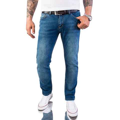 Rock Creek Slim-fit-Jeans Herren Jeans Stonewashed Blau RC-2147