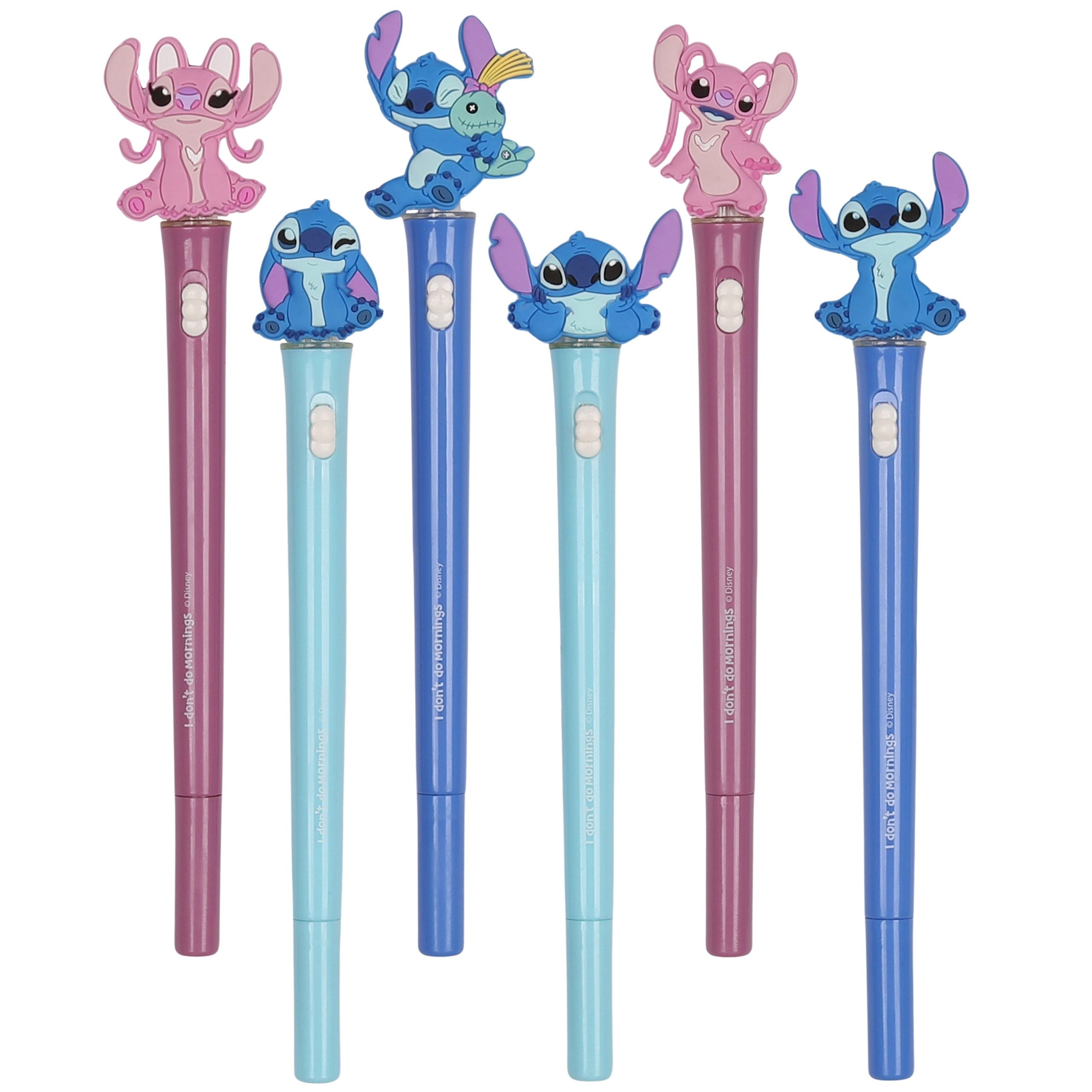 Disney Gelschreiber DISNEY Stitch Leuchtfeder Gelschreiber, blau, Schule, mit Figur