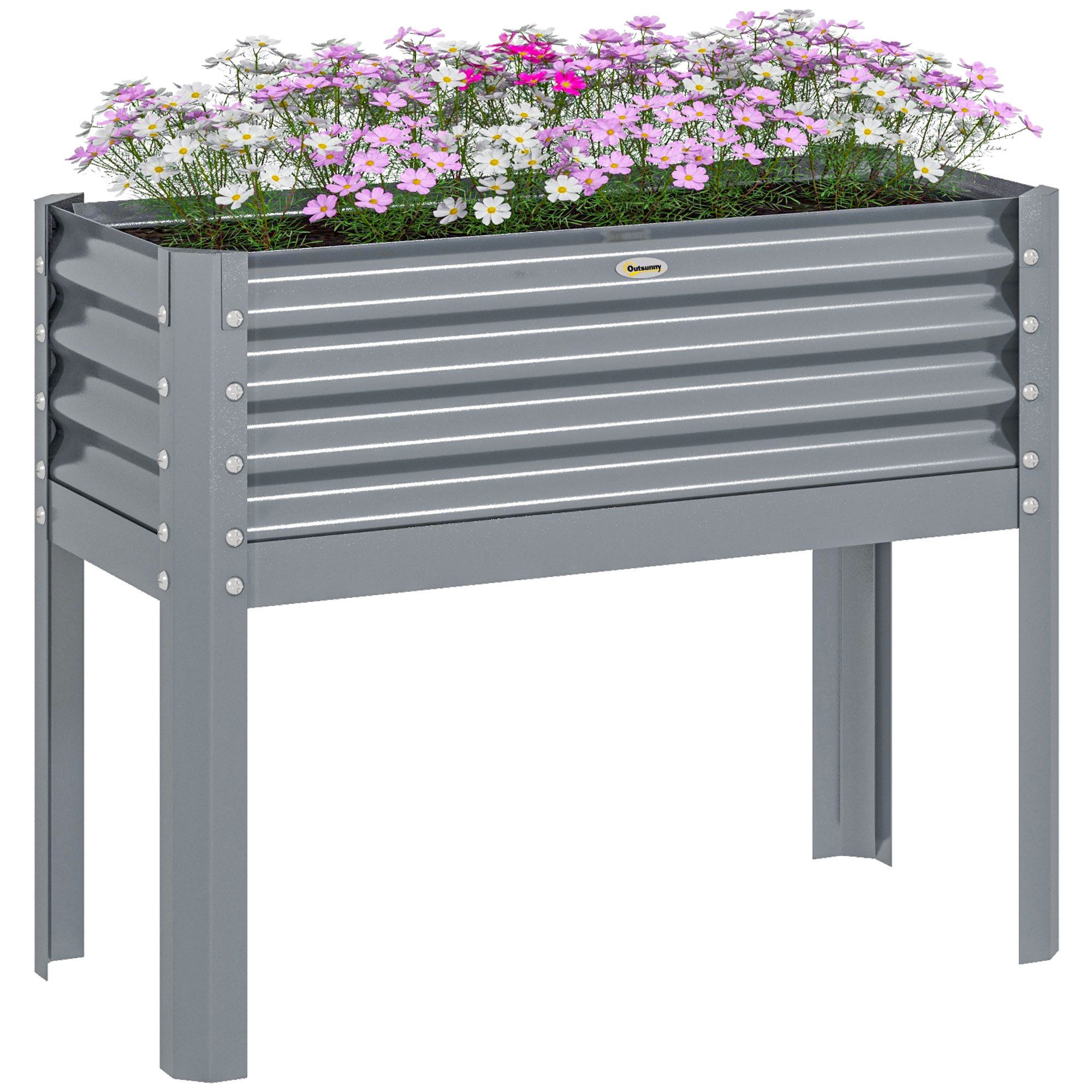 Outsunny Hochbeet Erhöhter Pflanzkasten (Kräuterbeet, 1 günstig online kaufen